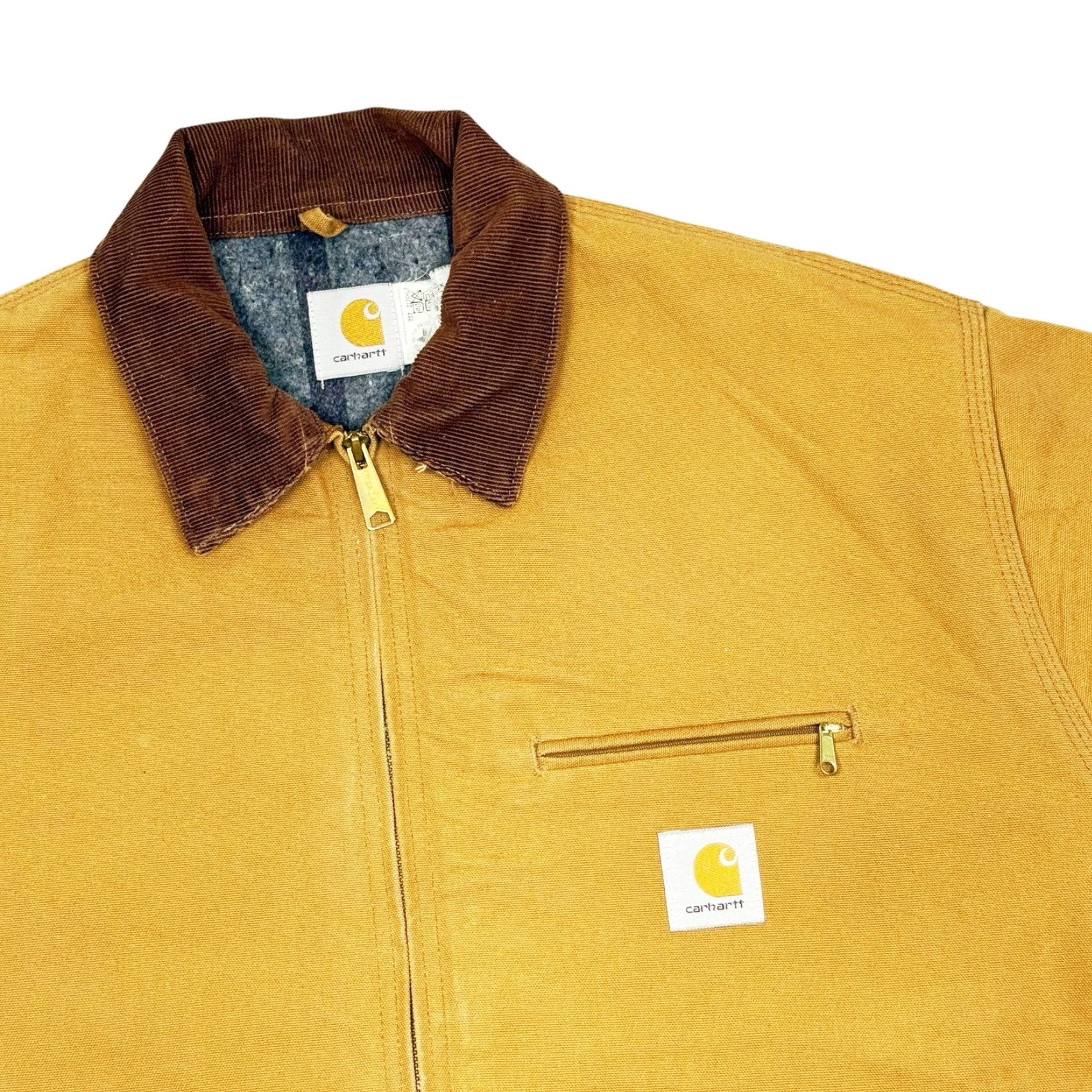 Carhartt VINTAGE Carhartt Detroit J01 Jacket Mid-Length Work Jacket Brown Blanket Lined Size 52 USA Mens Jacket Size US L / EU 52-54 / 3 - 3 Thumbnail