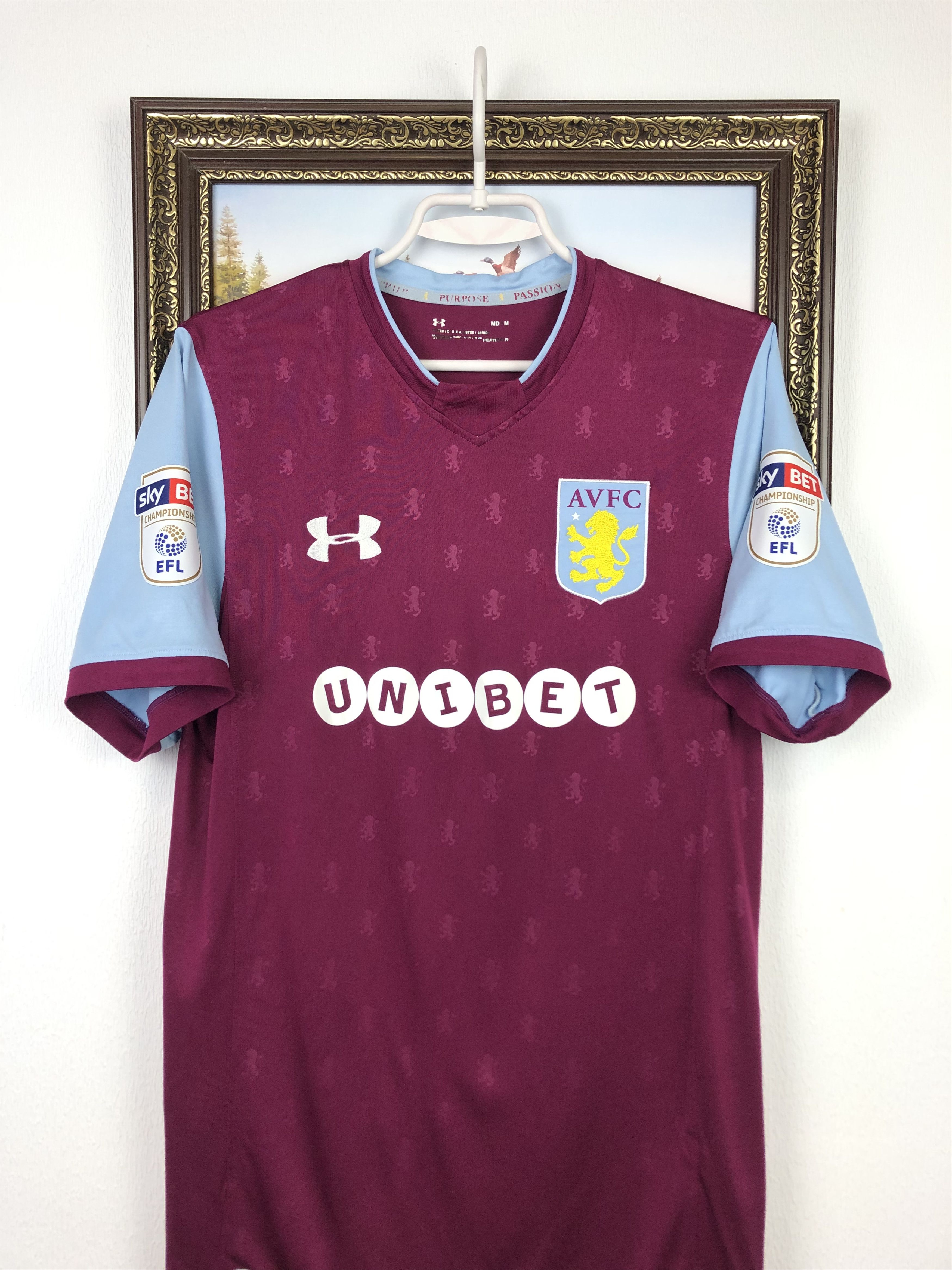 Under Armour Aston Villa football shirt 2017 Soccer Jersey Mens Trikot Size US M / EU 48-50 / 2 - 2 Thumbnail