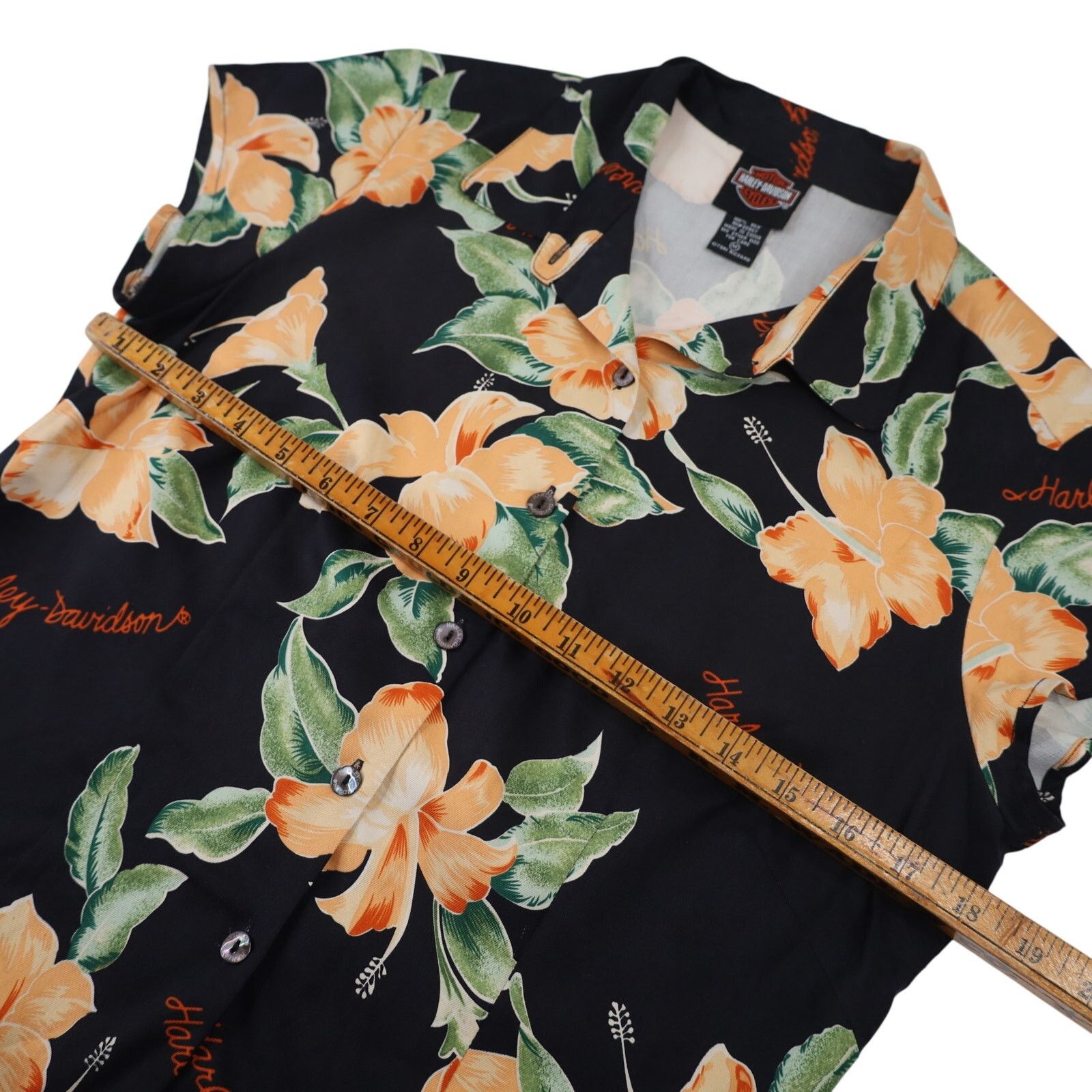 Harley Davidson × Vintage VTG Harley Davidson Tori Richards Silk Floral Button Shirt Size M / US 6-8 / IT 42-44 - 7 Thumbnail
