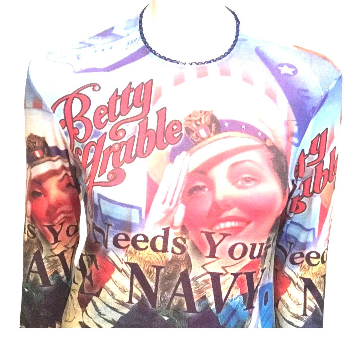 Other Yukiko Betty Grable Patriotic Hollywood Long Sleeve Top Med Size M / US 6-8 / IT 42-44 - 10 Thumbnail