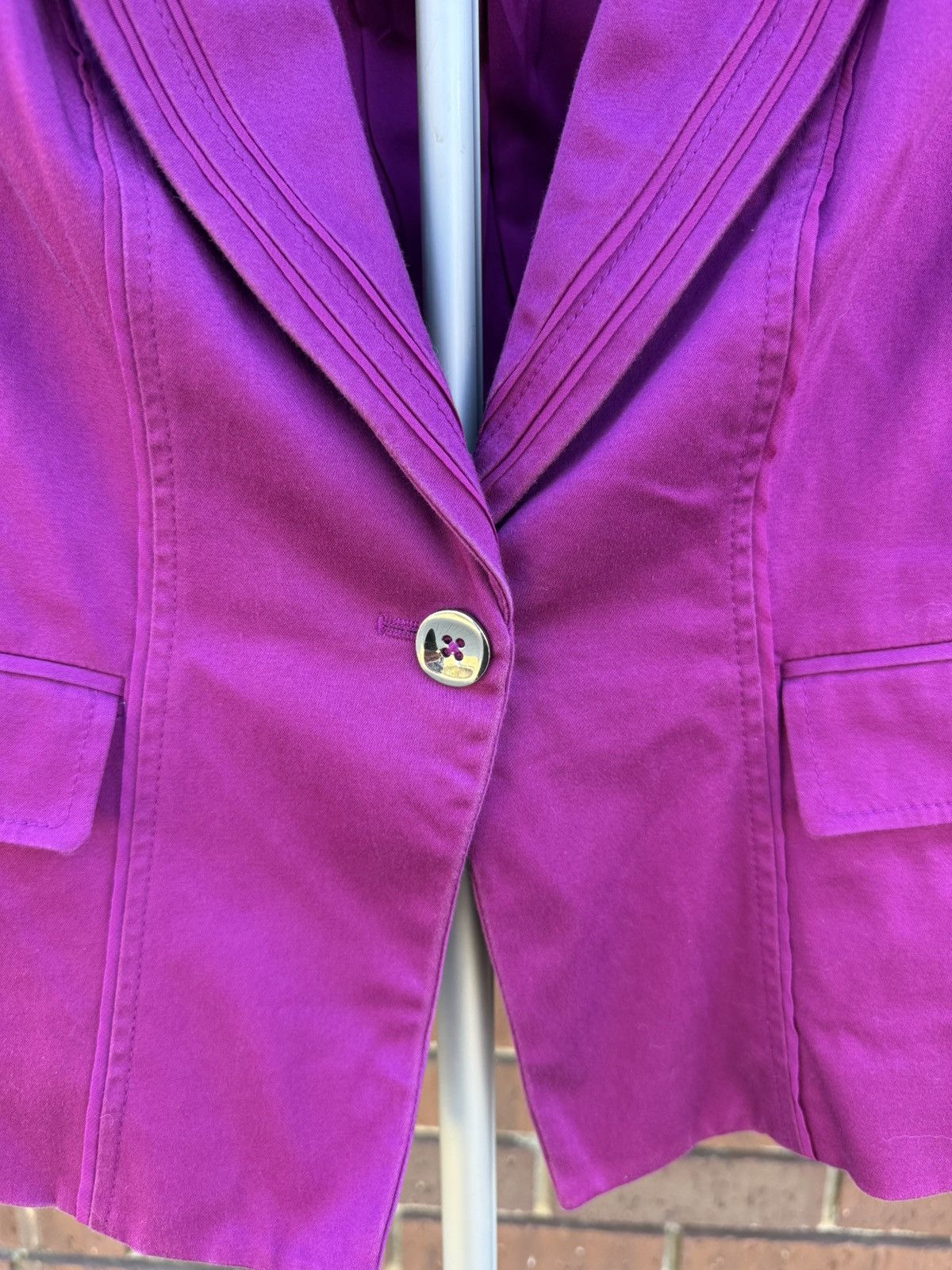 White House Black Market White House Black Market Blazer Size 8 Magenta Pink Cotton Size M / US 6-8 / IT 42-44 - 3 Thumbnail
