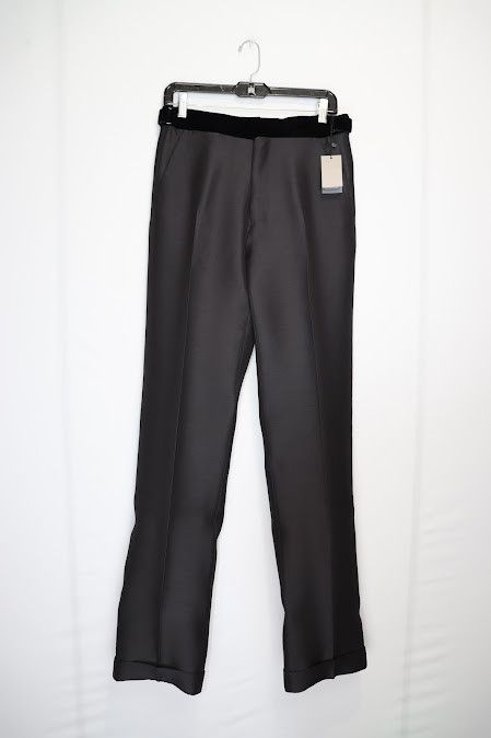 image of Tom Ford O1Rshd Formal Pants / Trousers With Velvet Waist In Black, Men's (Size 30)