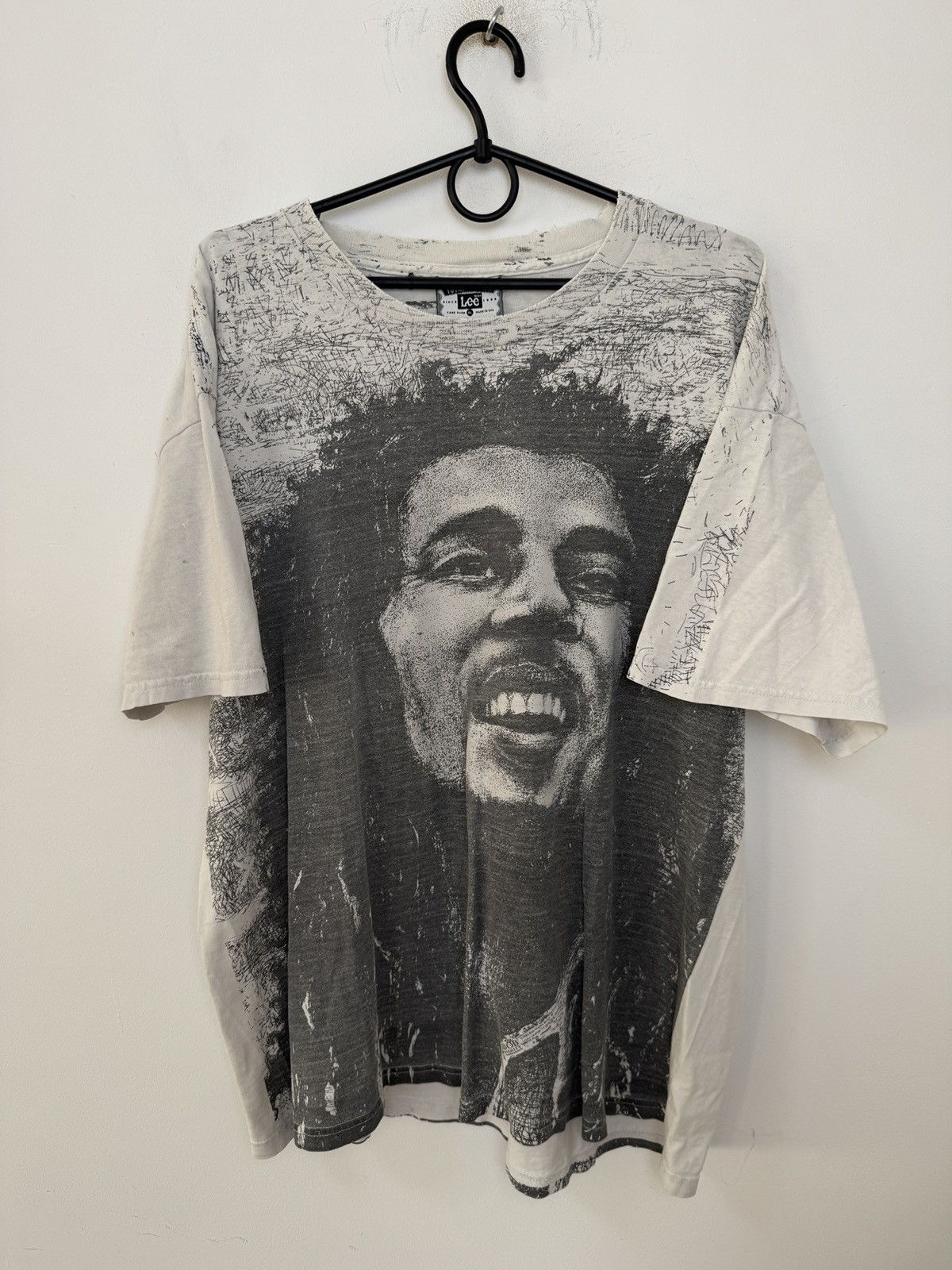 Band Tees × Bob Marley × Vintage Vintage 90's Bob Marley Over Print T-Shirt Size US XL / EU 56 / 4 - 1 Thumbnail