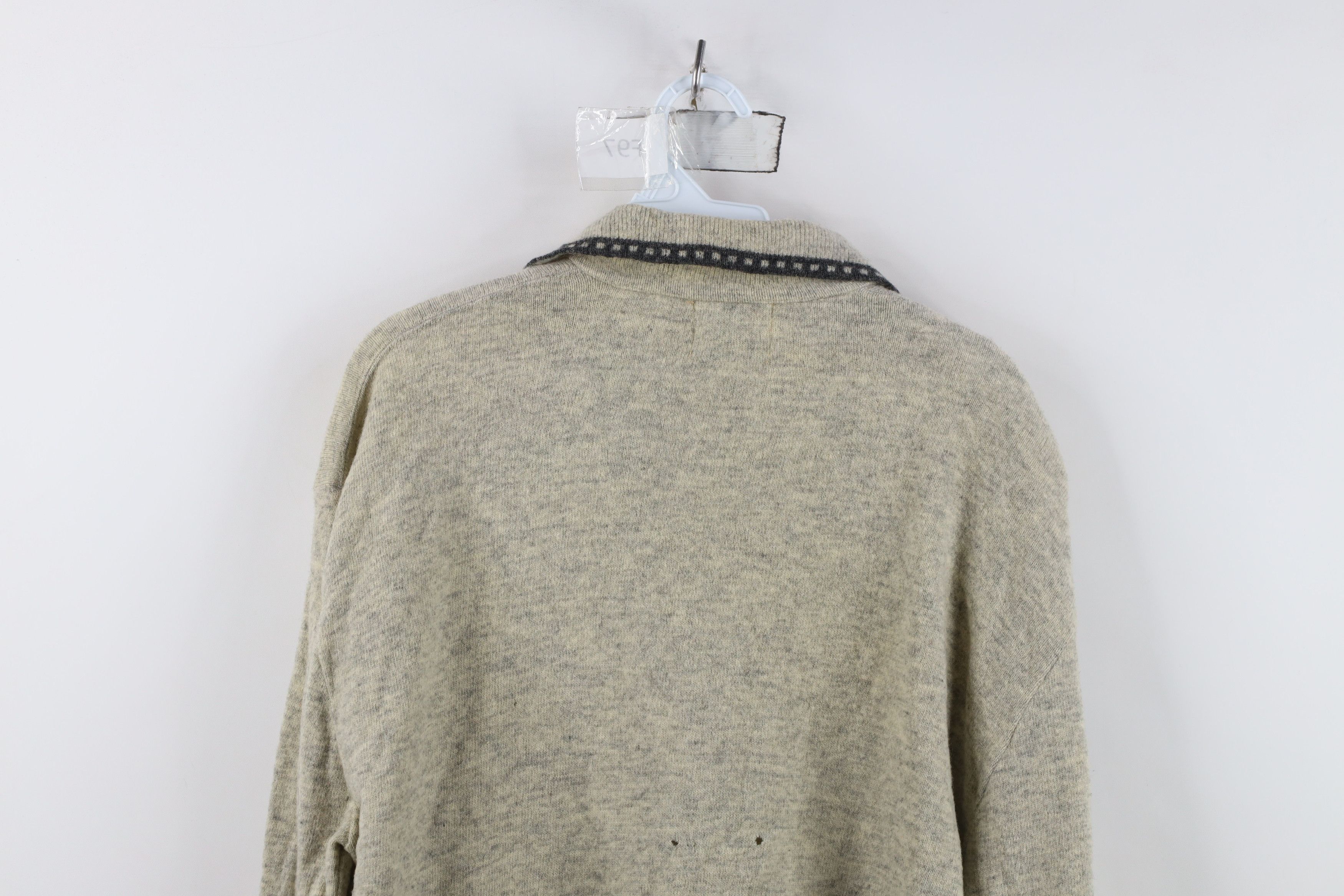 Vintage Vintage 50s Rockabilly Lambswool Collared Sweater Gray USA Size US XXL / EU 58 / 5 - 14 Thumbnail