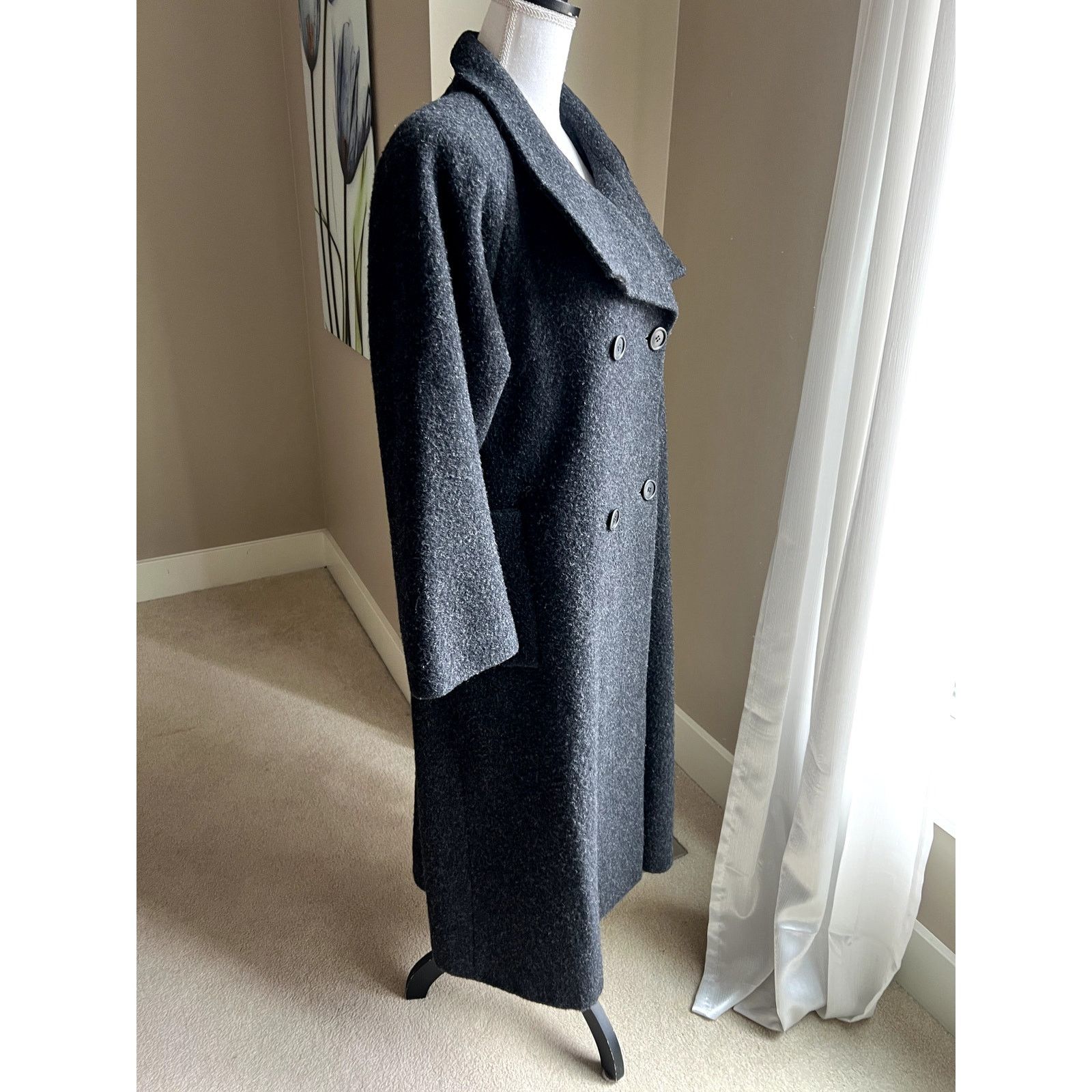 Other Vintage J.G. Hook gray 100% wool double-breasted coat size M Size M / US 6-8 / IT 42-44 - 3 Thumbnail