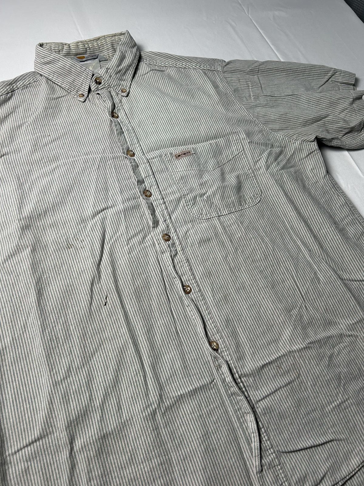 Carhartt Carhartt Pocket Shirt Heavyweight Pinstripe Workwear Grey Size US XL / EU 56 / 4 - 3 Thumbnail