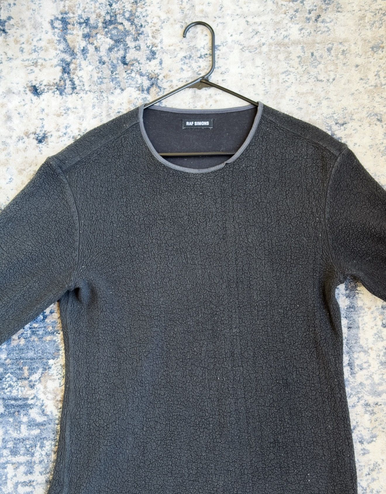 Raf Simons Black Textured Wool Long Sleeve