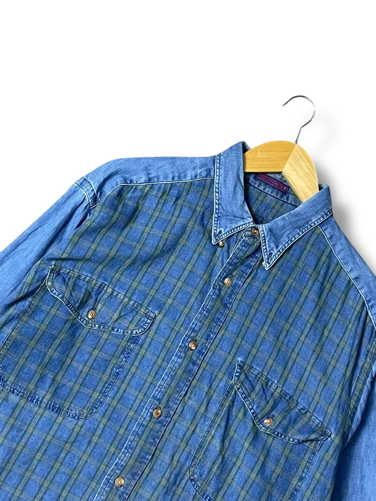 Japanese Brand × Vintage Vintage SERO Patchwork Denim Button Up Shirt(83) Size US S / EU 44-46 / 1 - 2 Thumbnail