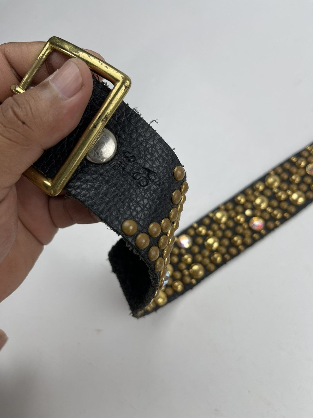 Japanese Brand studded leather belt tc12 Size 34 - 7 Thumbnail
