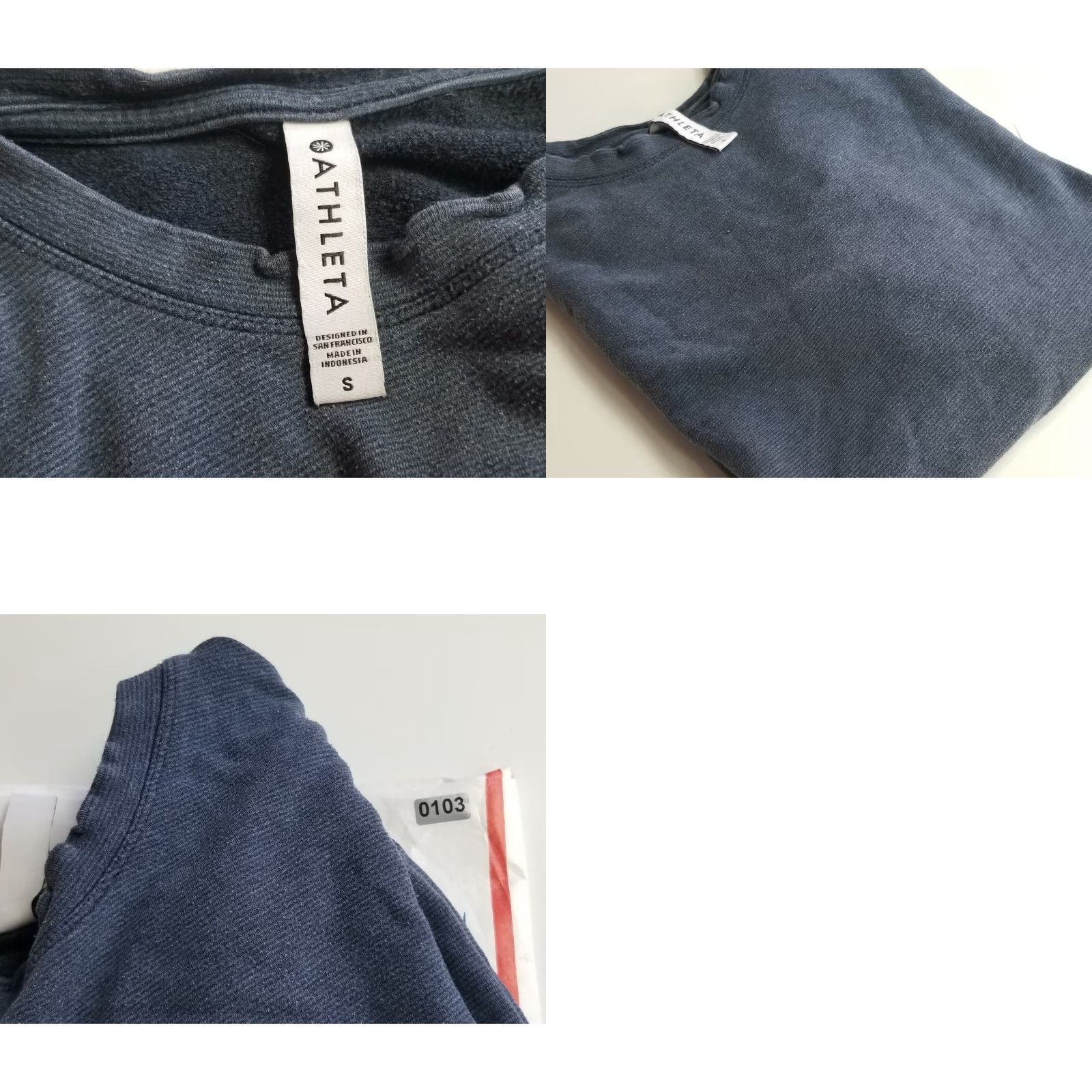 Athleta Athleta Sweatshirt Womens Small Gray Crew Neck Activewear Thumbholes Distressed Pullover Pockets Size S / US 4 / IT 40 - 10 Thumbnail