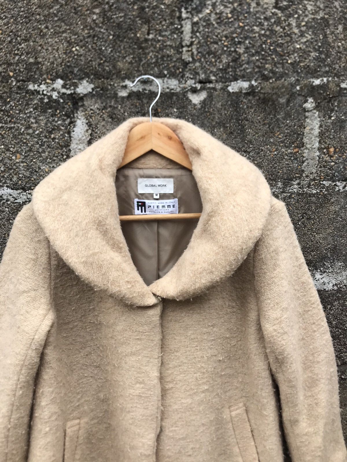 Global Work × Japanese Brand 💥Nice Design Global Work WaterFall Collar Wool Coat Jacket Size M / US 6-8 / IT 42-44 - 5 Thumbnail