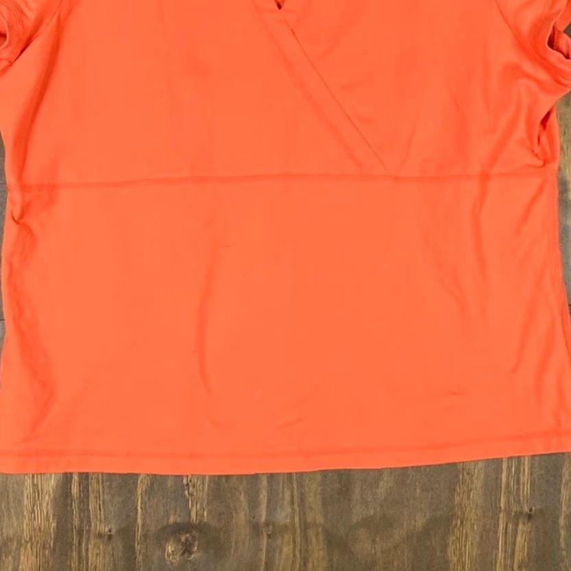 J. Jill J Jill Womens Shirt Orange V Neck Crossover Tee Short Sleeve Stretch Large Shirt Womens Short Sleeve V-Neck Orange Large Classic Casual Tee Size L / US 10 / IT 46 - 3 Thumbnail