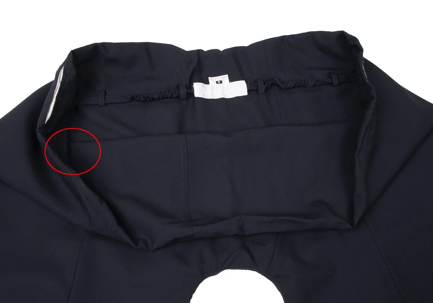 Ganryu Wool Gathered Design Wide Cropped Pants in Navy, Size M Size US 36 / EU 52 - 4 Thumbnail