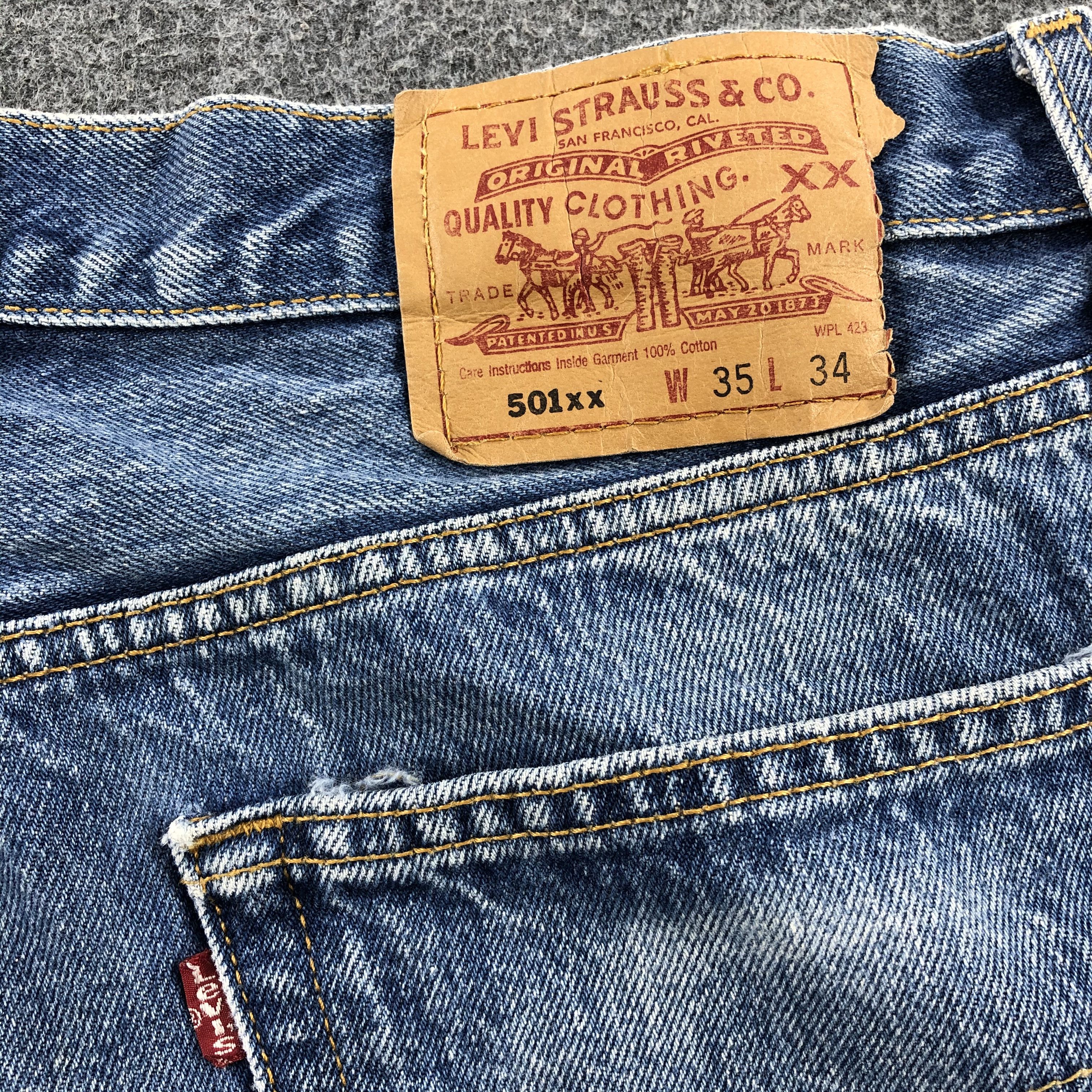 Levi's 90s Vintage Blue Wash Levis 501 Jeans-JM1738 Size US 33 - 5 Thumbnail