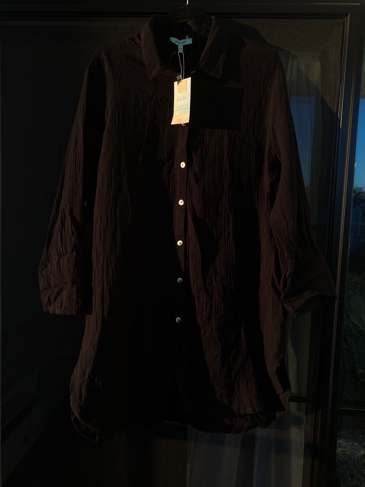 Other NEW Aruba Blue Women’s 100% Cotton Button Up Shirt Sz L Size L / US 10 / IT 46 - 3 Thumbnail
