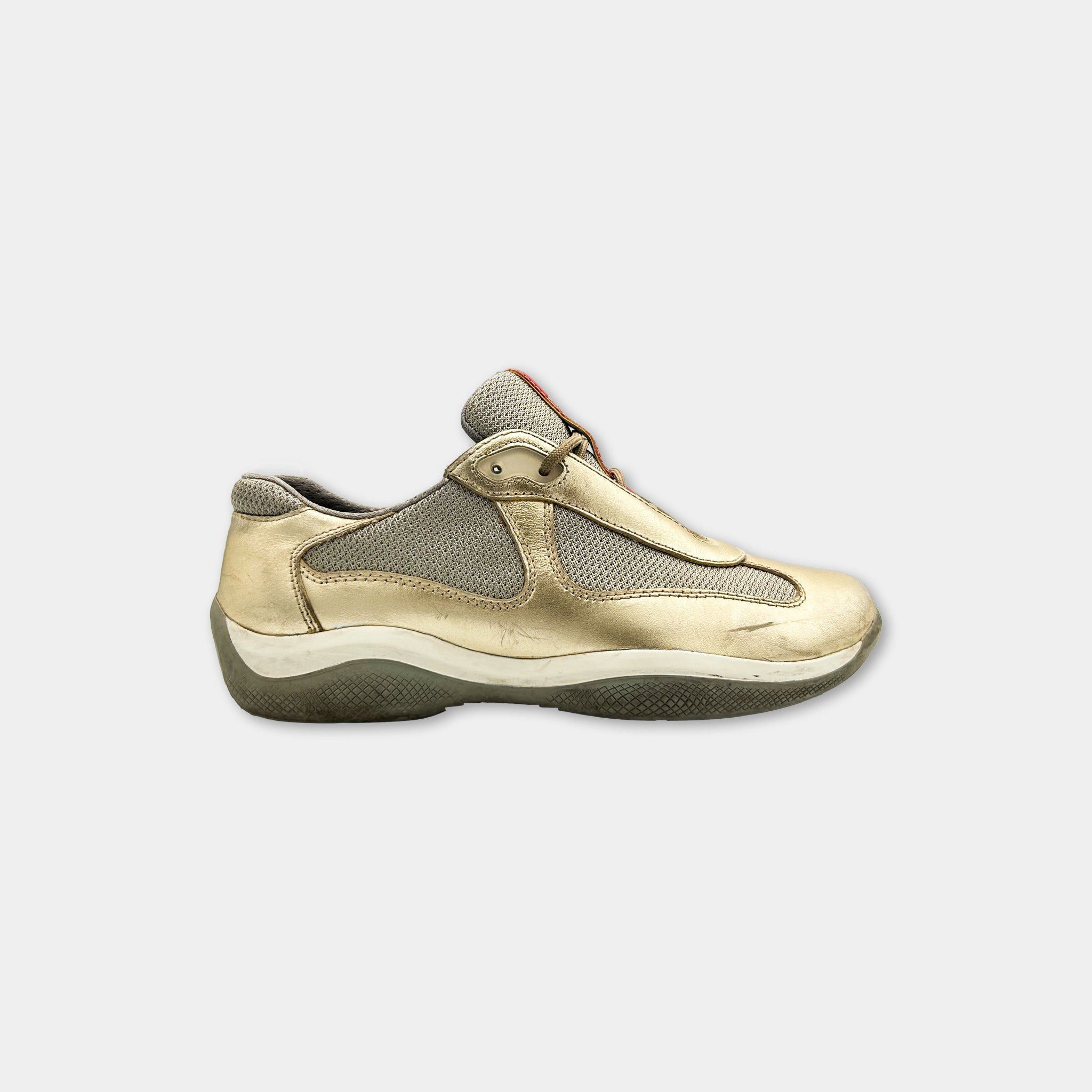 Prada Prada America’s Cup Golden Low Sneakers Size US 8 / IT 38 - 1 Thumbnail