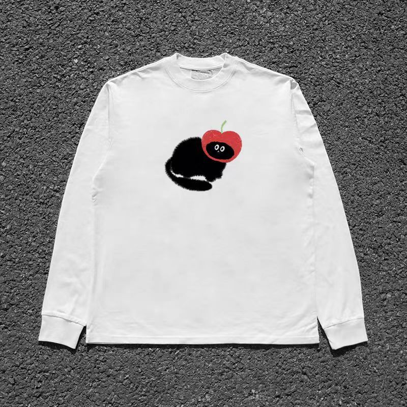 Vintage White washed vintage apple cat print long-sleeved t-shirt Size US M / EU 48-50 / 2 - 1 Thumbnail