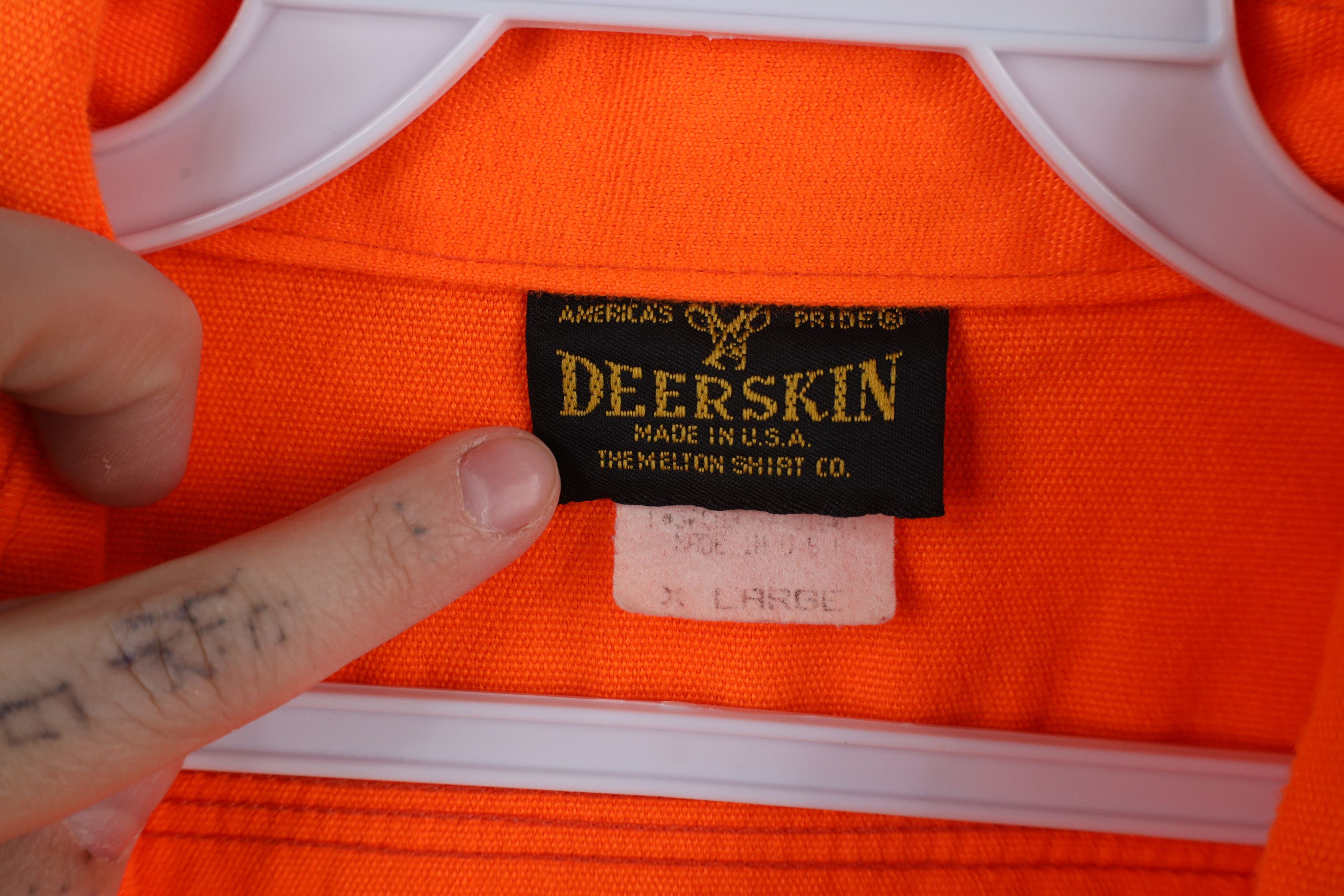 Vintage Vintage 90s Streetwear Hunting Button Shirt Blaze Orange USA Size US L / EU 52-54 / 3 - 10 Thumbnail