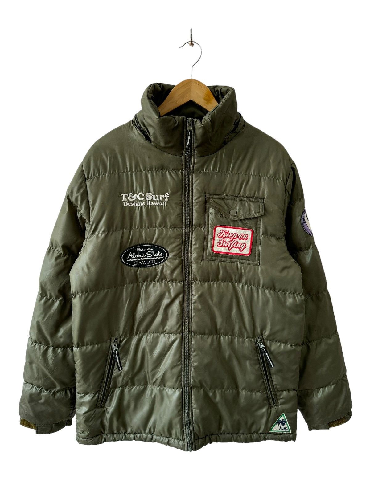 Japanese Brand Vintage T&C Surf Patches Puffer Jacket Hooded Size US L / EU 52-54 / 3 - 1 Thumbnail