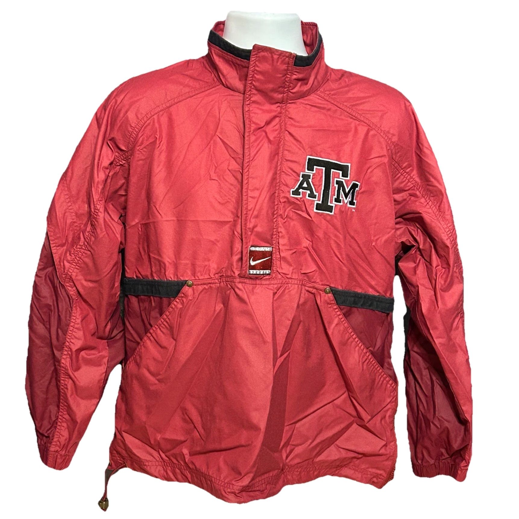 Nike VINTAGE Nike Team Texas A&M Aggies 1/4 Zip Windbreaker Jacket Adult Small Maroon Size US S / EU 44-46 / 1 - 2 Thumbnail