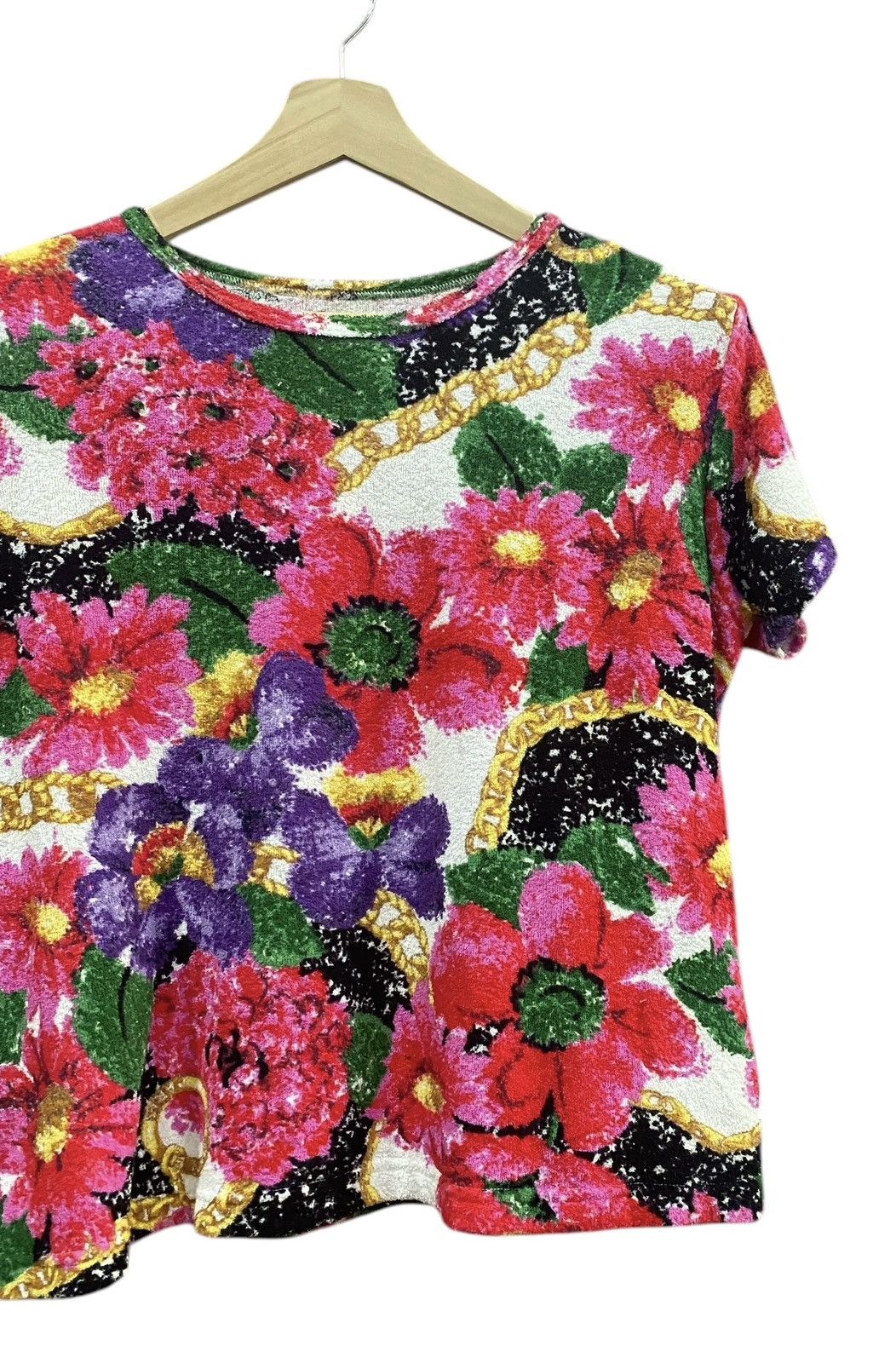 Celine CELINE Floral Velvet Blouse Shirt Size L / US 10 / IT 46 - 4 Thumbnail