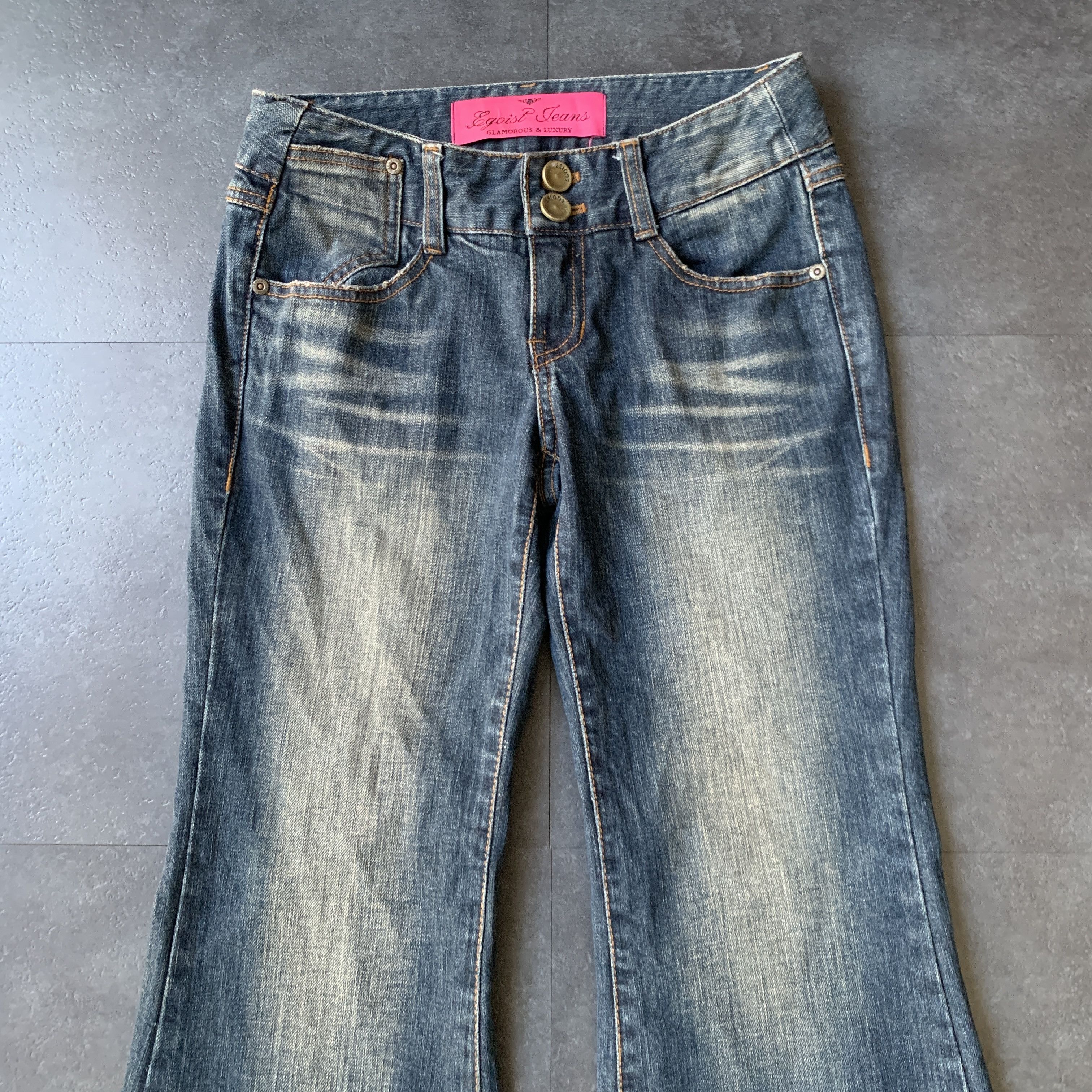 Vintage Vintage 2000s Egoist Denim Flared Pants Bootcut Y2k Grunge Size 28" / US 6 / IT 42 - 4 Thumbnail