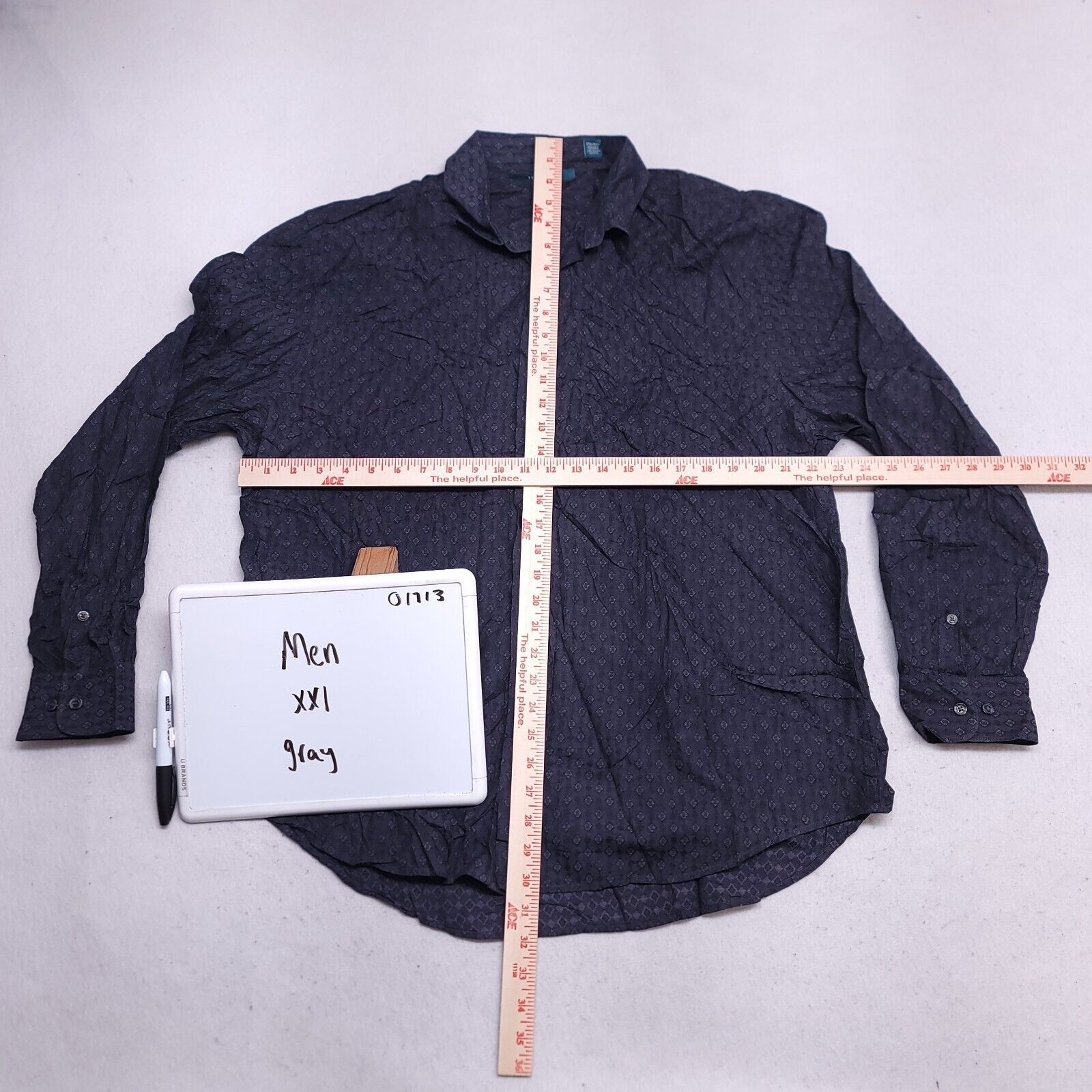Perry Ellis Perry Ellis Button Up Long Sleeve Shirt Mens Size 2XL Gray Size US XXL / EU 58 / 5 - 6 Thumbnail