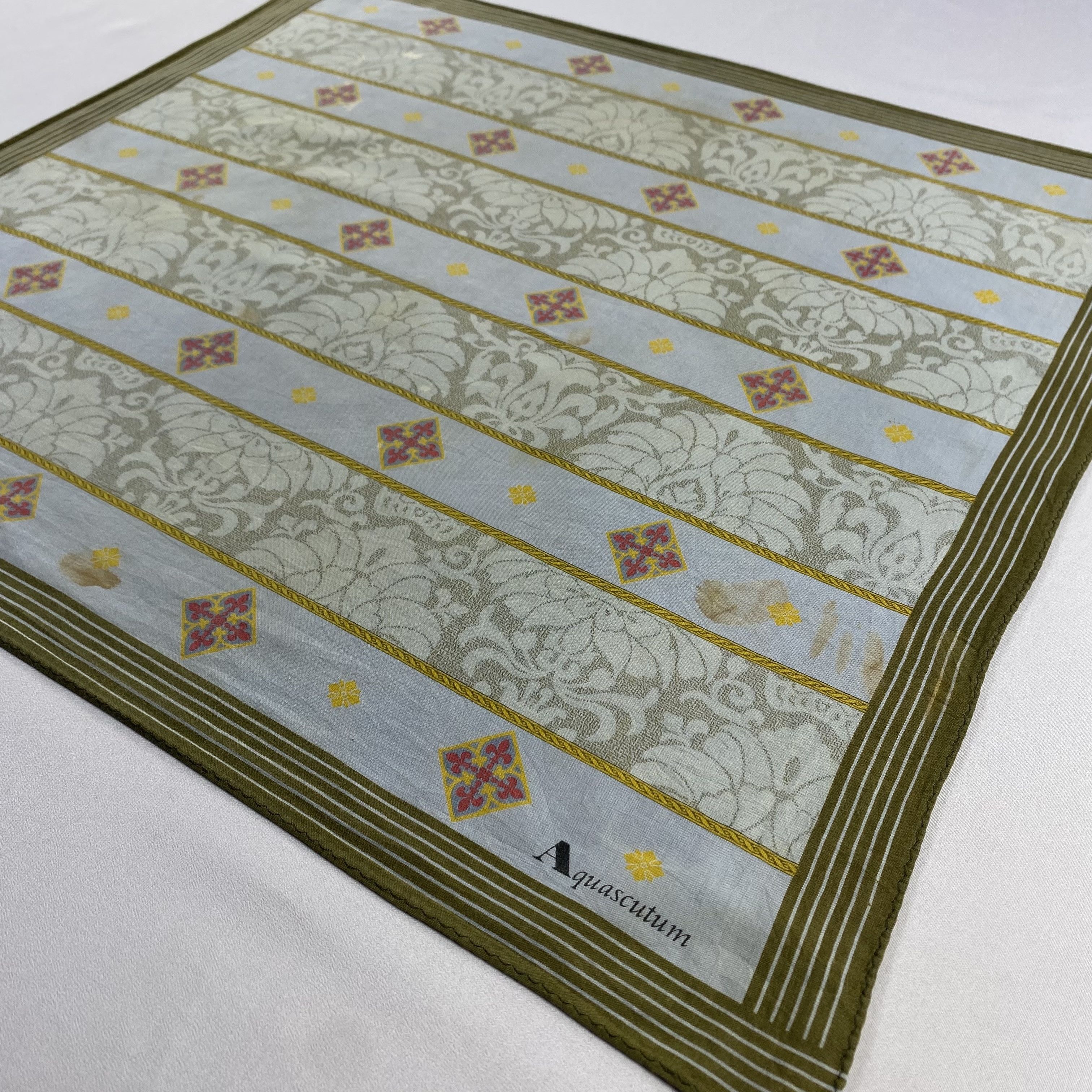 Aquascutum × Vintage Aquascutum Handkerchief / Neckerchief / Bandana-P1532 Size ONE SIZE - 2 Thumbnail