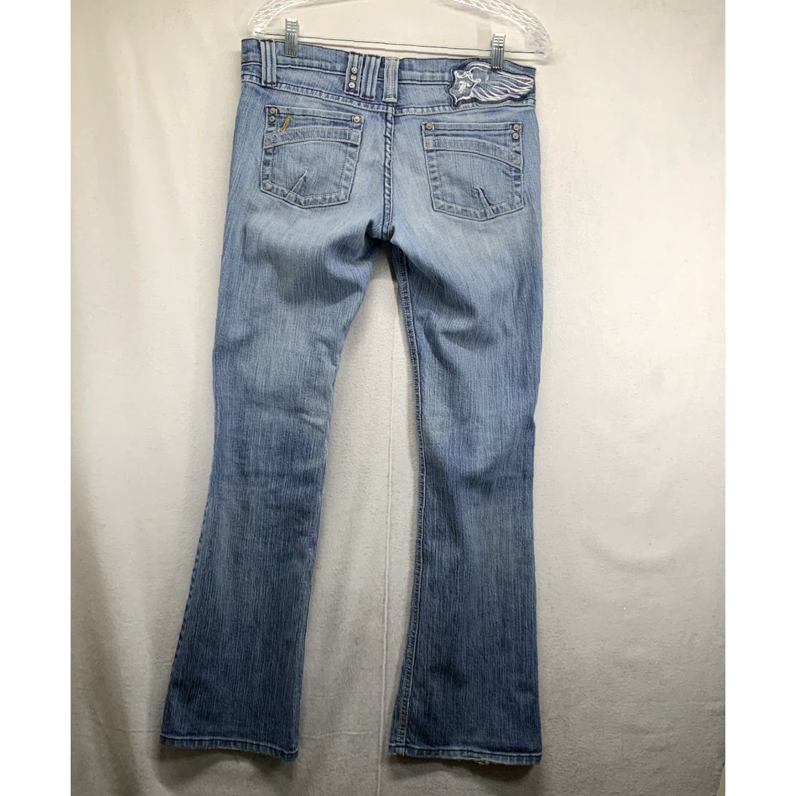 Vintage Vintage Flying Monkey Women's Flared Blue Jeans Size 9 Denim 98% Cotton 2% Spandex All-Season Size 30" / US 8 / IT 44 - 2 Thumbnail