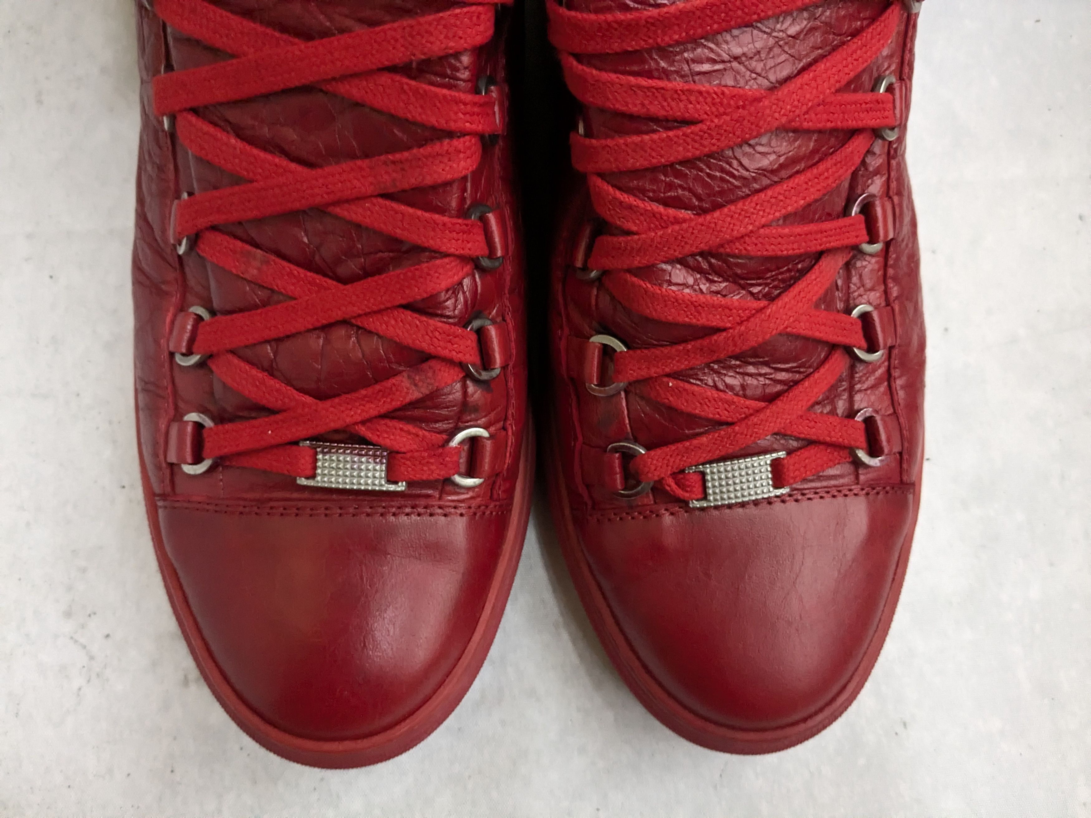 Balenciaga Balenciaga Arena Sneakers Red 12 Leather High Tops Size US 12 / EU 45 - 4 Thumbnail