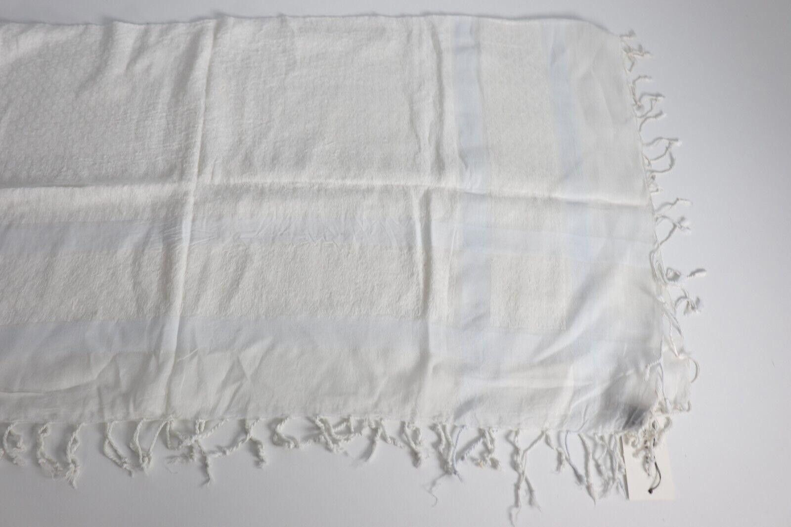 Dries Van Noten Dries Van Noten Unisex White Farriss Scarf Silk Cotton NWT Size ONE SIZE - 6 Thumbnail