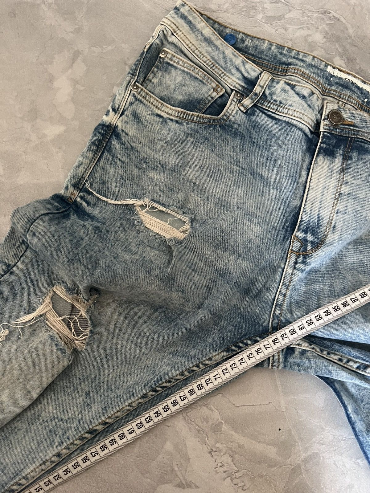 Vintage Slim Fit Blue Denim Jeans Minimal Street Style 90s Size US 36 / EU 52 - 8 Thumbnail