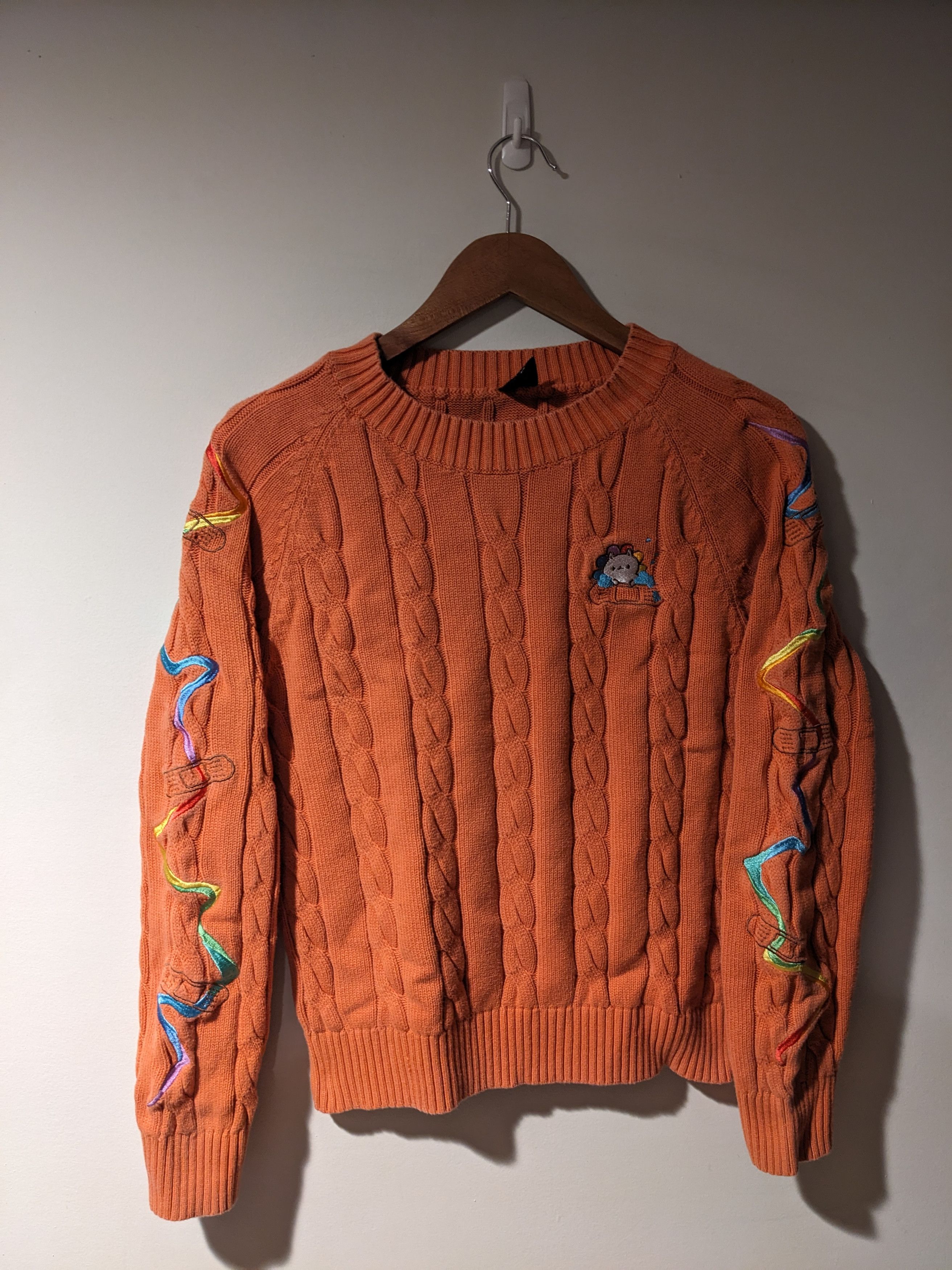Designer Paws of Pride Cat Orange X-Small Cable Knitted Sweater Size US XS / EU 42 / 0 - 1 Thumbnail