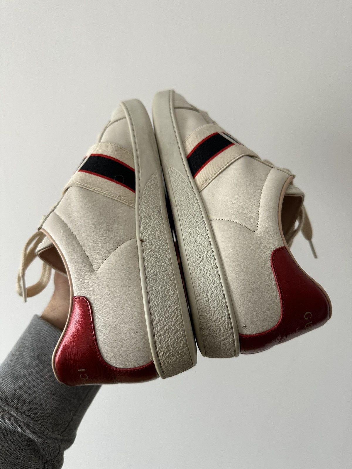 Gucci GUCCI Ace ‘Stripe Ivory’ low top sneakers leather 525269 Size US 9 / IT 39 - 3 Thumbnail
