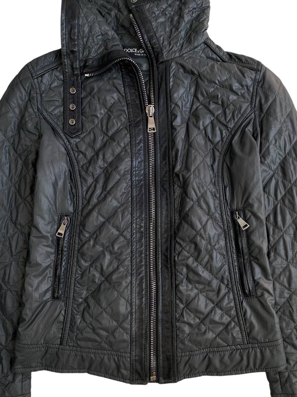 Dolce & Gabbana 2000’s Dolce Gabbana Quilted Leather Trim Motorcycle Jacket Size US S / EU 44-46 / 1 - 9 Thumbnail
