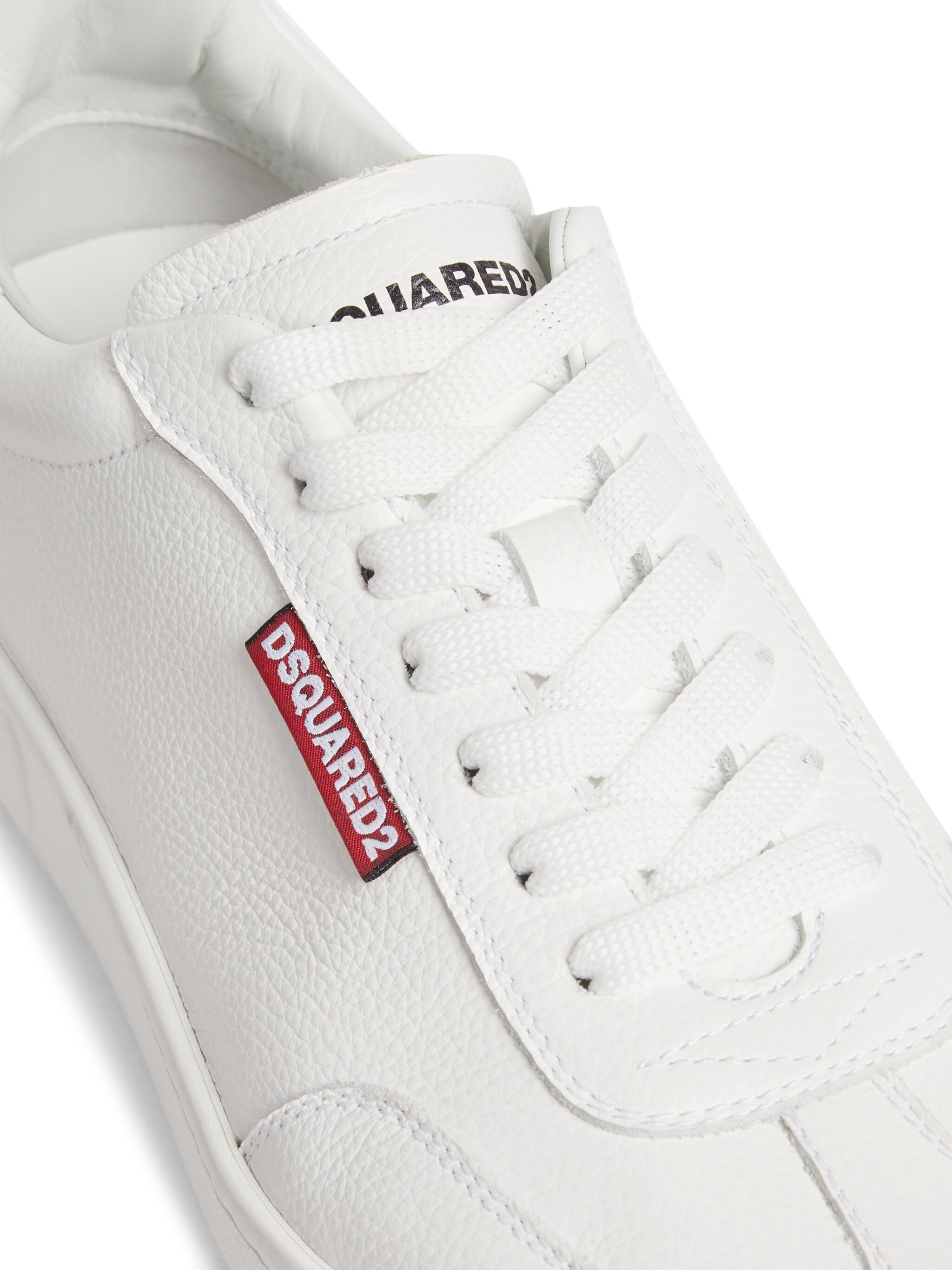 Dsquared2 o1s22i1n1124 Leather Deer Print Boxer Sneakers in White Size US 7 / EU 40 - 4 Thumbnail