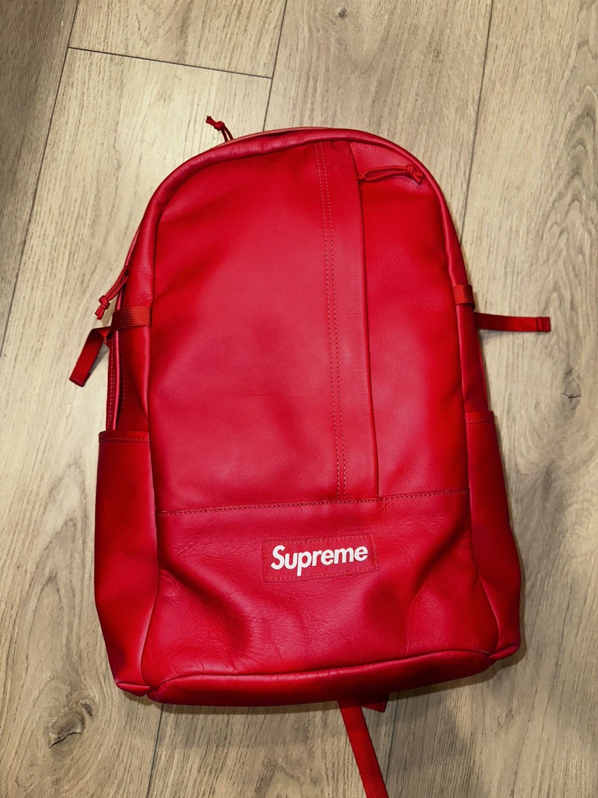 Supreme Supreme - Leather Backpack Red Size ONE SIZE - 5 Thumbnail
