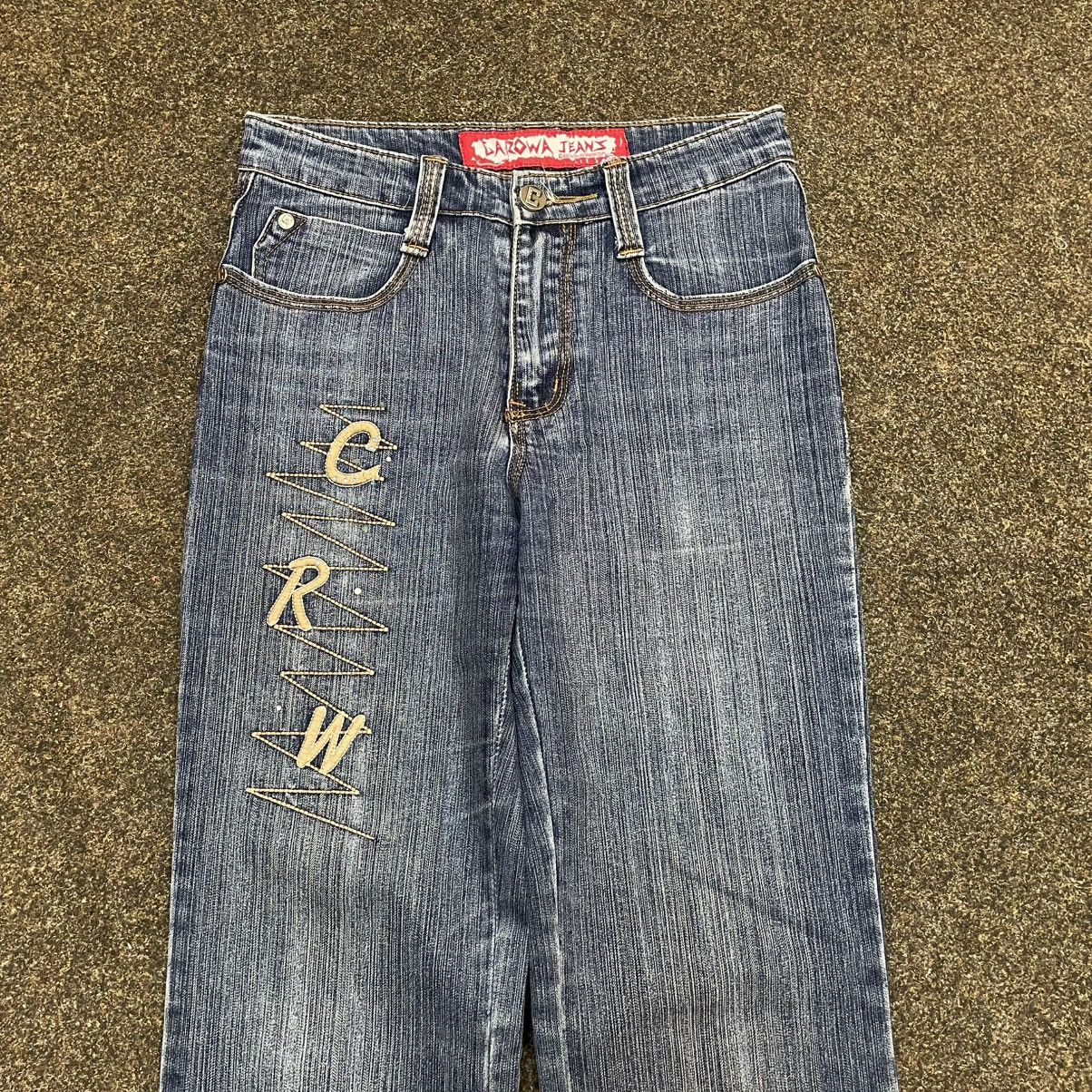 Vintage Vintage Y2K Baggy Wide Leg Distressed Jeans Skate Flared Size 34" / US 12 / IT 48 - 4 Thumbnail