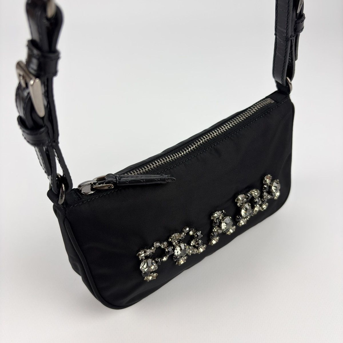 Prada Prada Vintage Nylon Bag rhinestone logo Size ONE SIZE - 10 Thumbnail