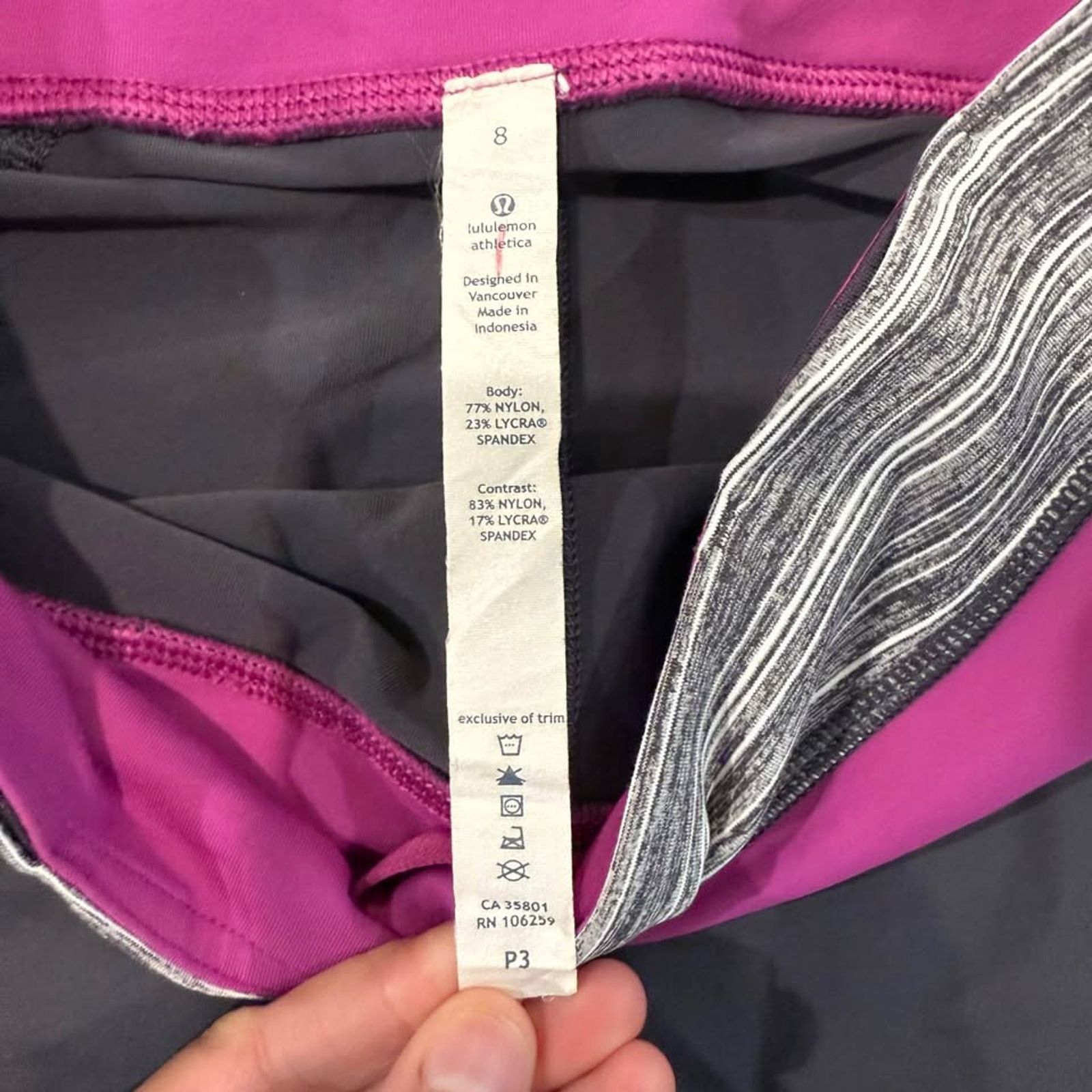 Lululemon Lululemon Run Inspire Crop II Leggings Women's 8 Gray/Purple Size 30" / US 8 / IT 44 - 6 Thumbnail