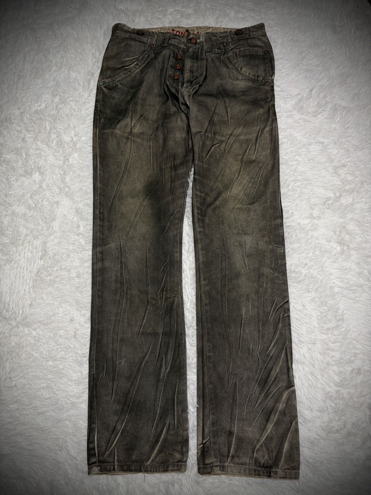 If Six Was Nine Rare Joneaa waxed union jack whisker jeans Size US 33 - 3 Thumbnail