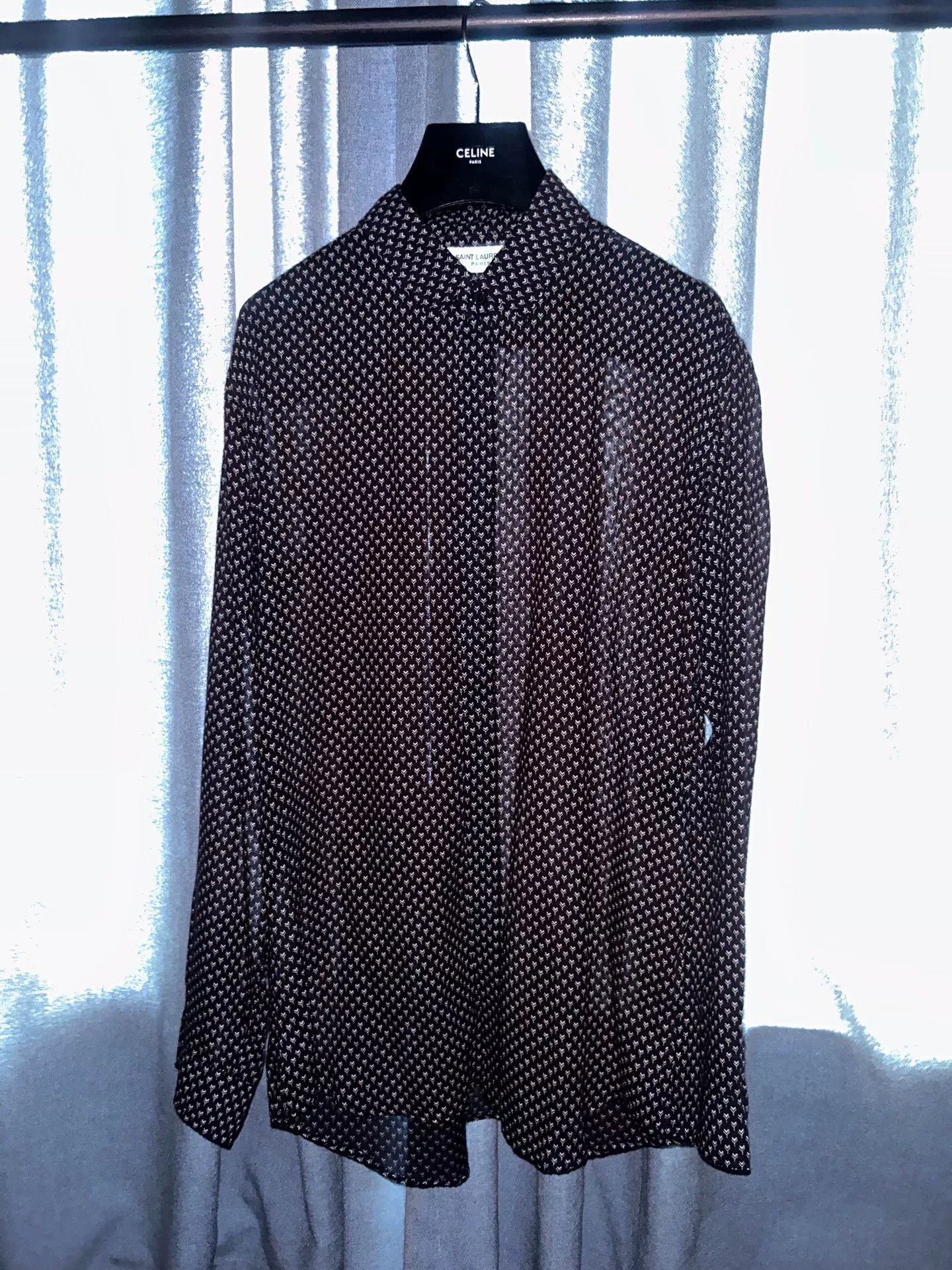 Saint Laurent Paris Saint Laurent Printed Long Sleeve Shirt Size S / US 4 / IT 40 - 1 Thumbnail