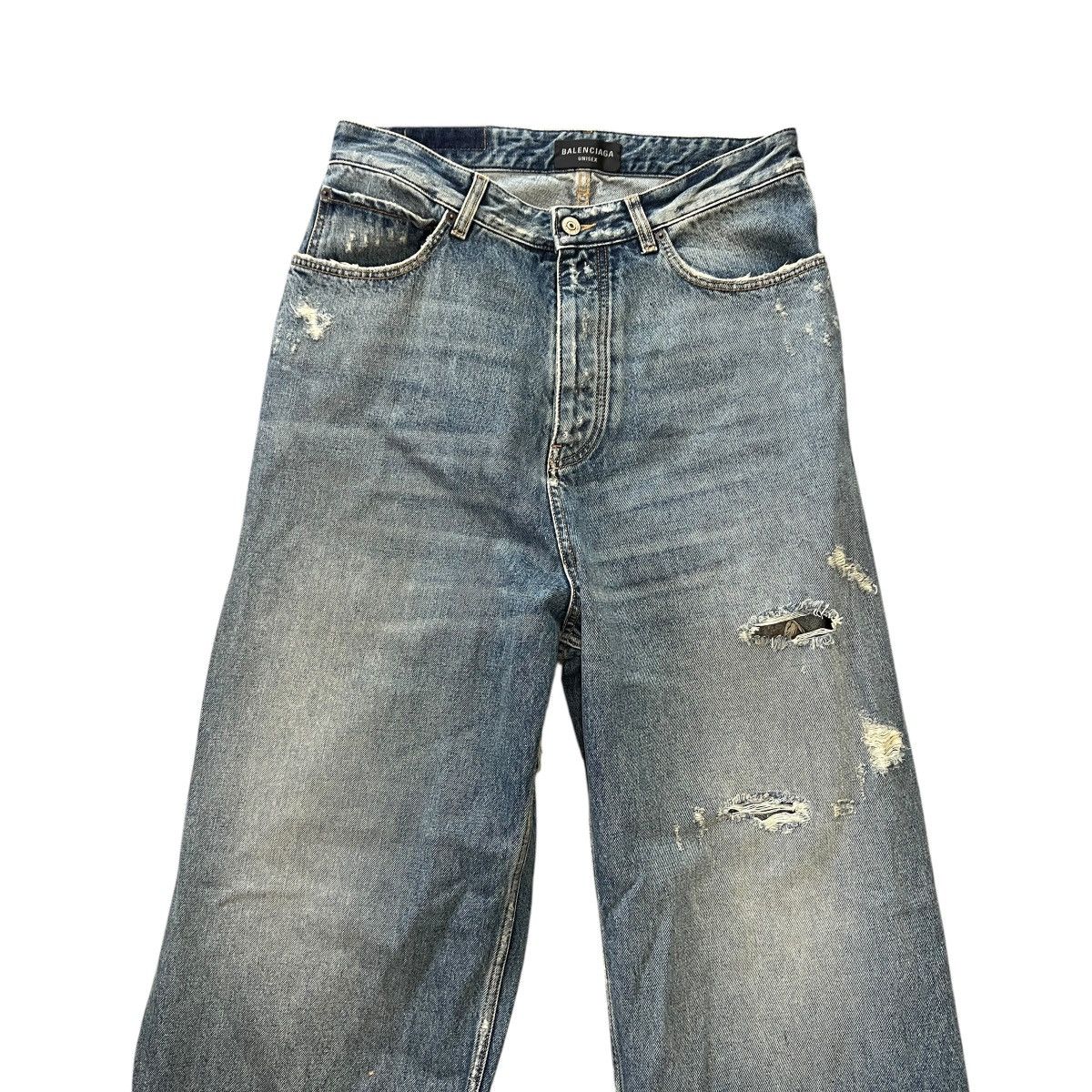 Balenciaga BALENCIAGA 23SS Super Destroyed Large Fit Baggy Denim Pants Size US 29 - 4 Thumbnail
