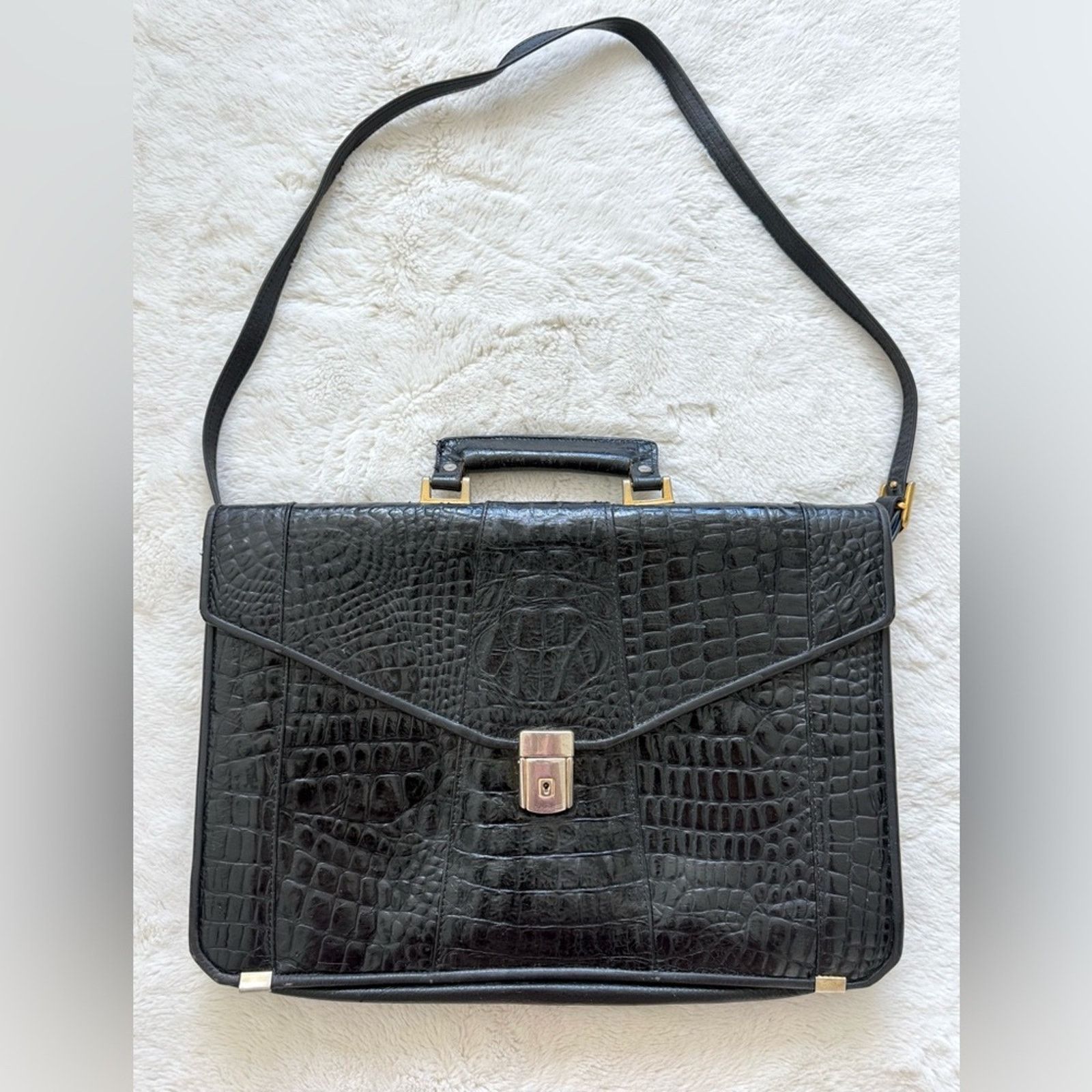 Other Vintage unisex black suitcase alligator skin Size ONE SIZE - 1 Thumbnail