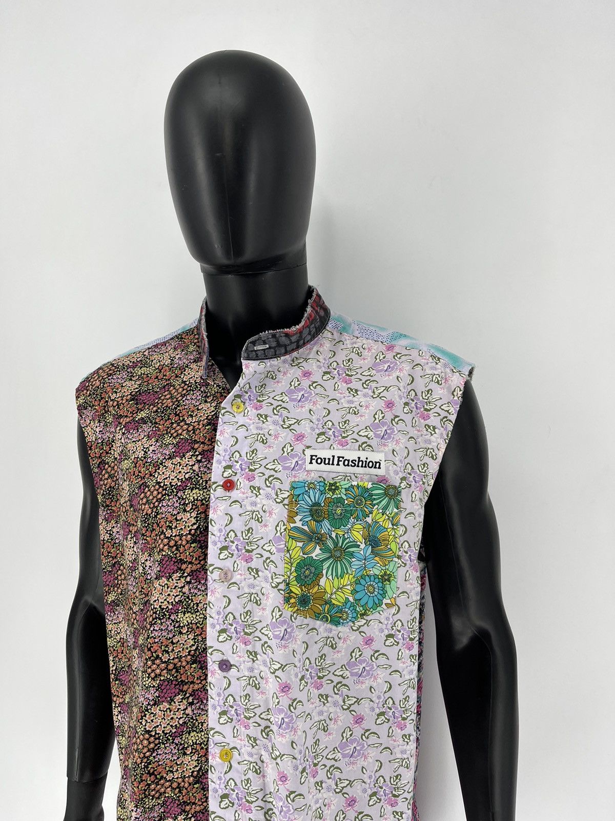 Japanese Brand Vintage Y2K Japanese Brand Foul Fashion Patchwork Shirt Size US XXL / EU 58 / 5 - 4 Thumbnail