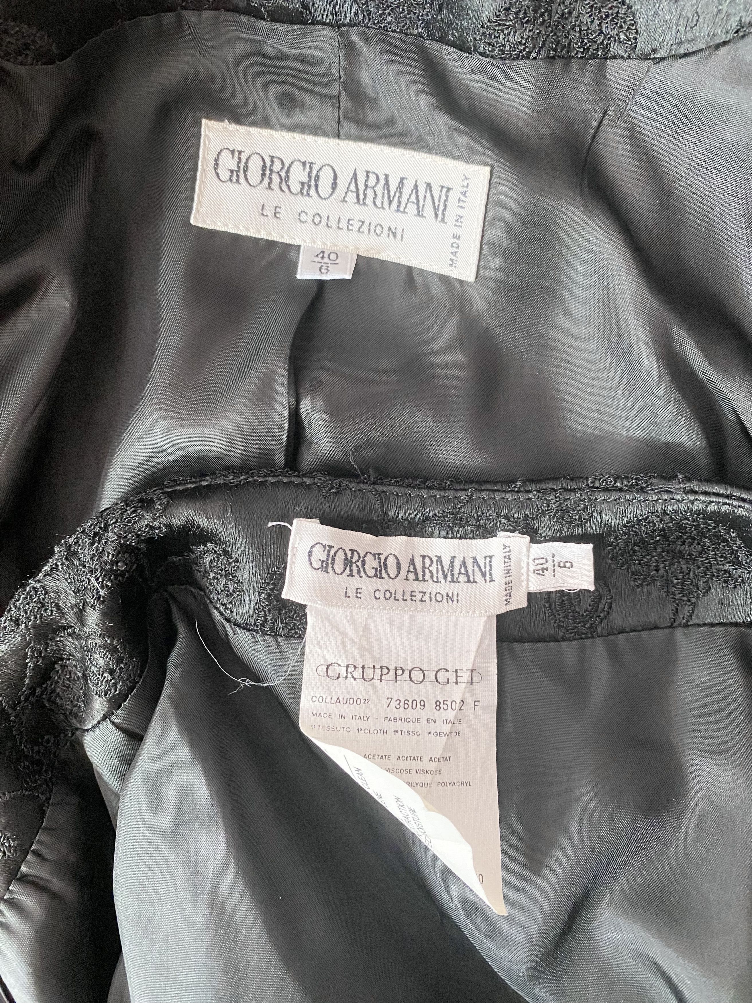 Giorgio Armani Giorgio Armani - Embroidered Black Two-Piece Suit Size S / US 4 / IT 40 - 11 Thumbnail