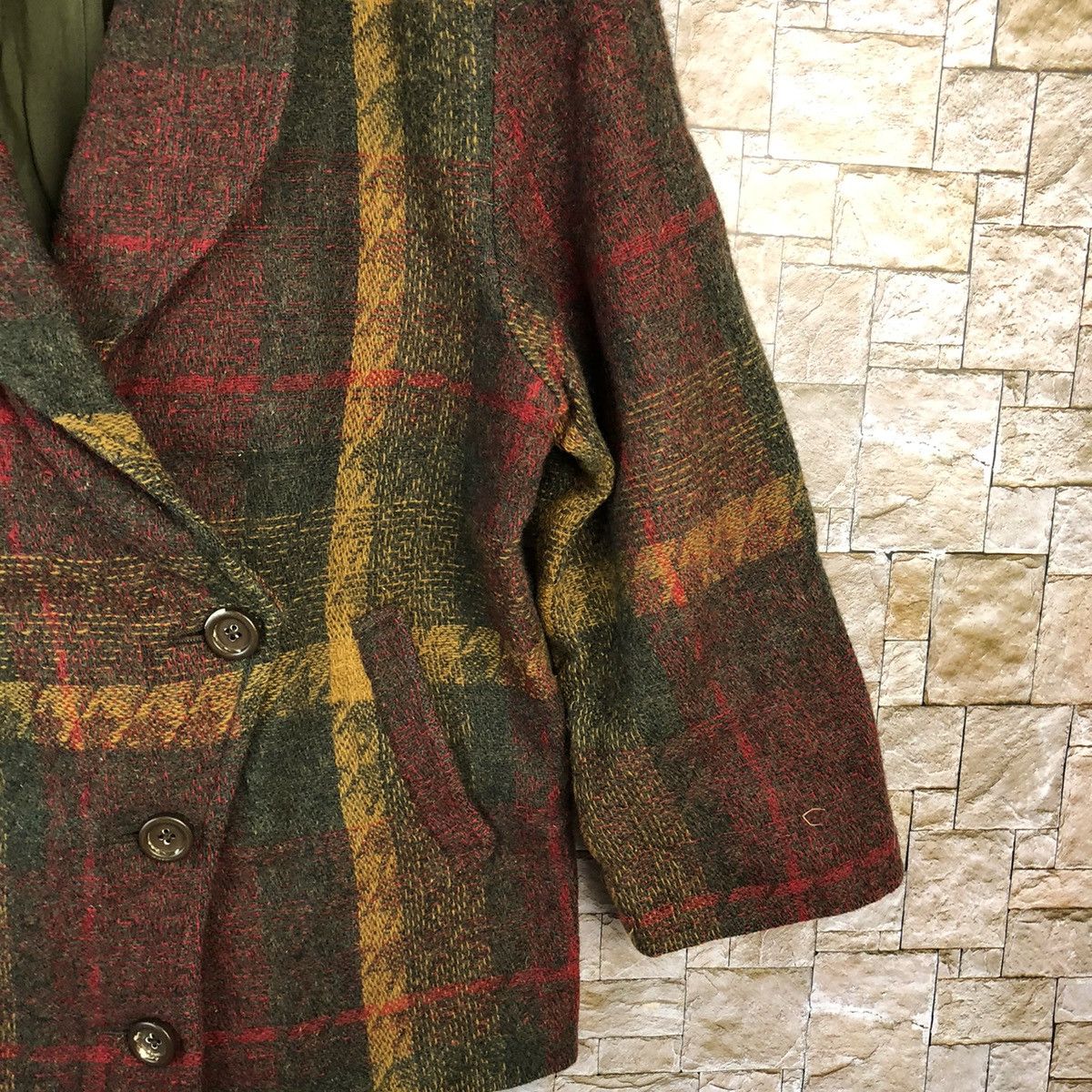 Japanese Brand Larochelle vintage Brown Tweed Blazer #A1178 Size US M / EU 48-50 / 2 - 8 Thumbnail