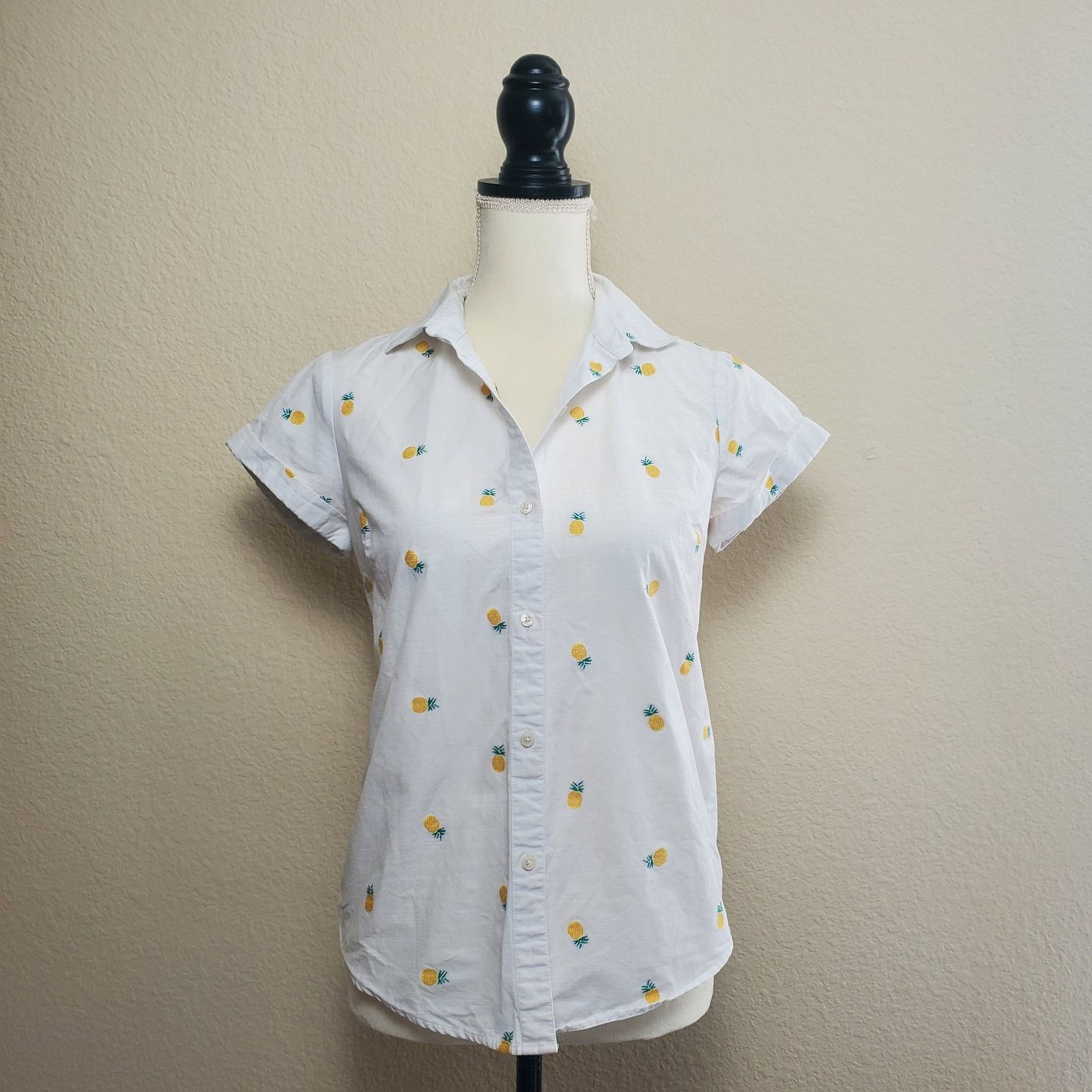 UNTUCKit UnTuckIt Penny Pineapple Collared Blouse XS Size XS / US 0-2 / IT 36-38 - 1 Thumbnail