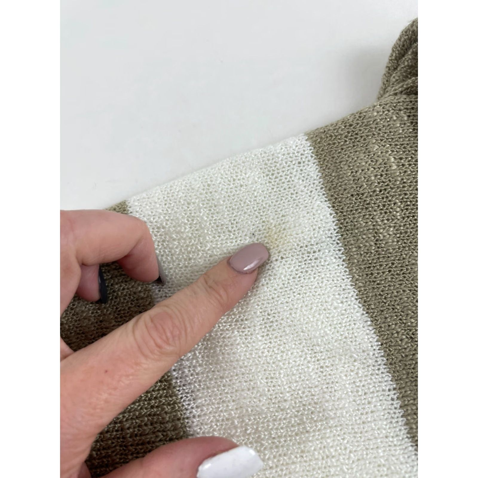 Vintage A. Byer Sweater Womens Size M Brown Cream Striped Pullover Half Sleeve Crew Neck Casual Modern Fall Winter Spring - Womens Size M / US 6-8 / IT 42-44 - 7 Thumbnail