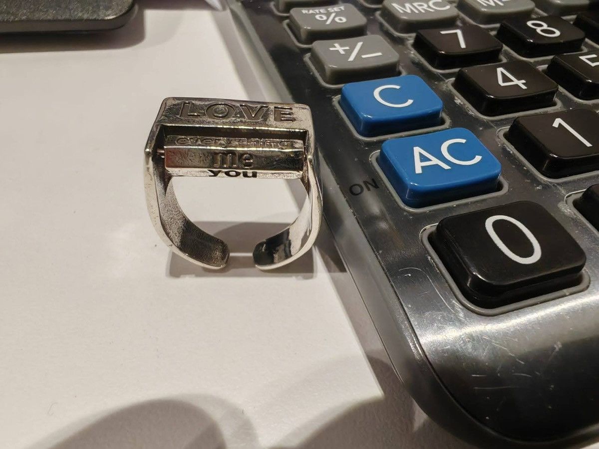 Other Sliver ring with a roll of random text to heal your emotion Size ONE SIZE - 2 Thumbnail